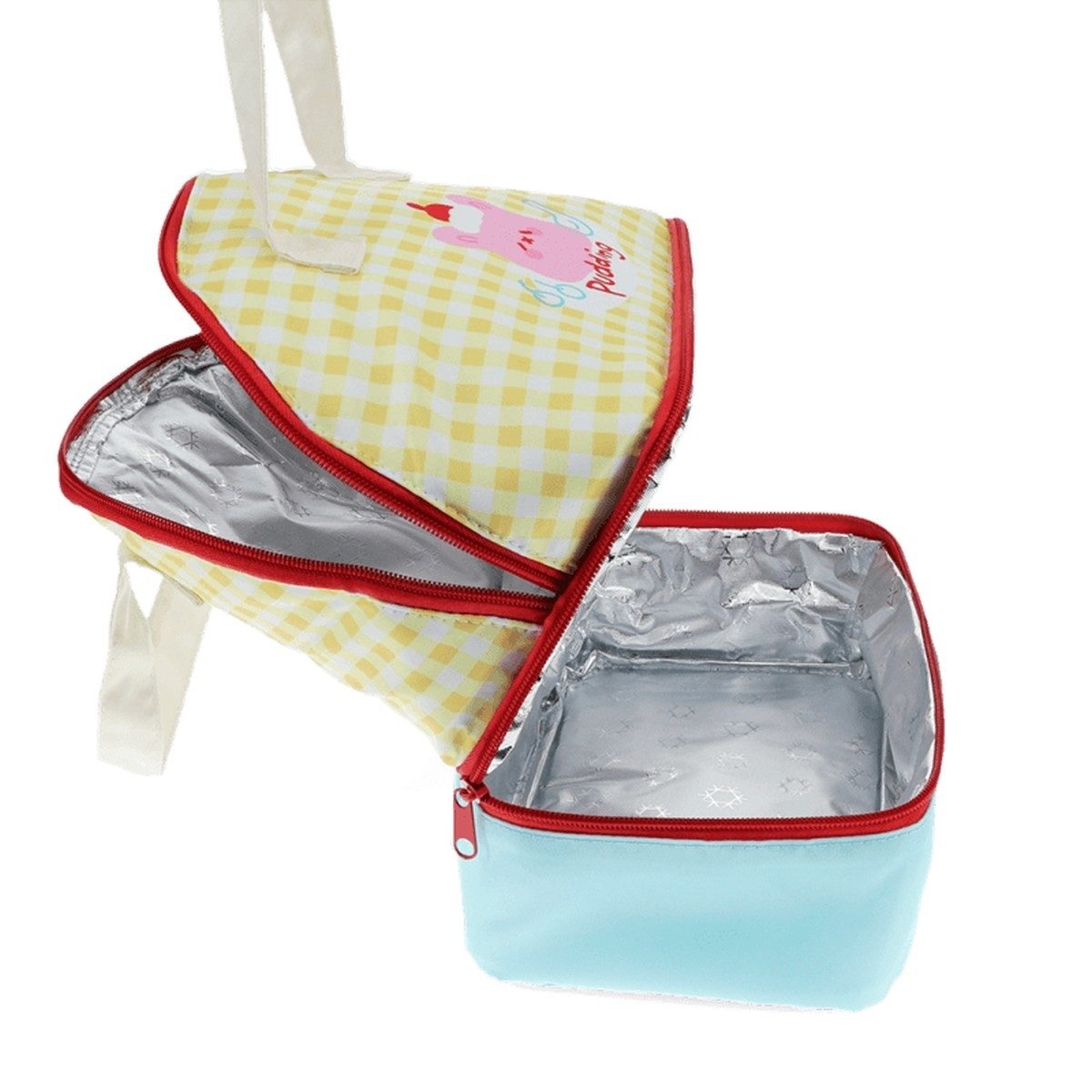 Rex London Lunchbox Kinder-Lunchtasche isolierte Tasche zwei Fächern kariert Tiermotiv