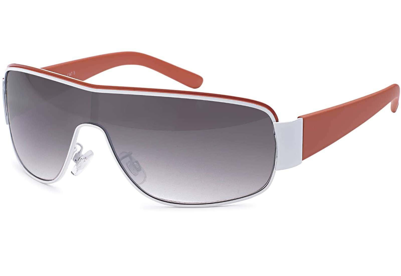 Linsen Monoscheiben mit BEZLIT Herren Sonnenbrille Eyewear (1-St) Monoscheibensonnenbrille schwarzen Orange