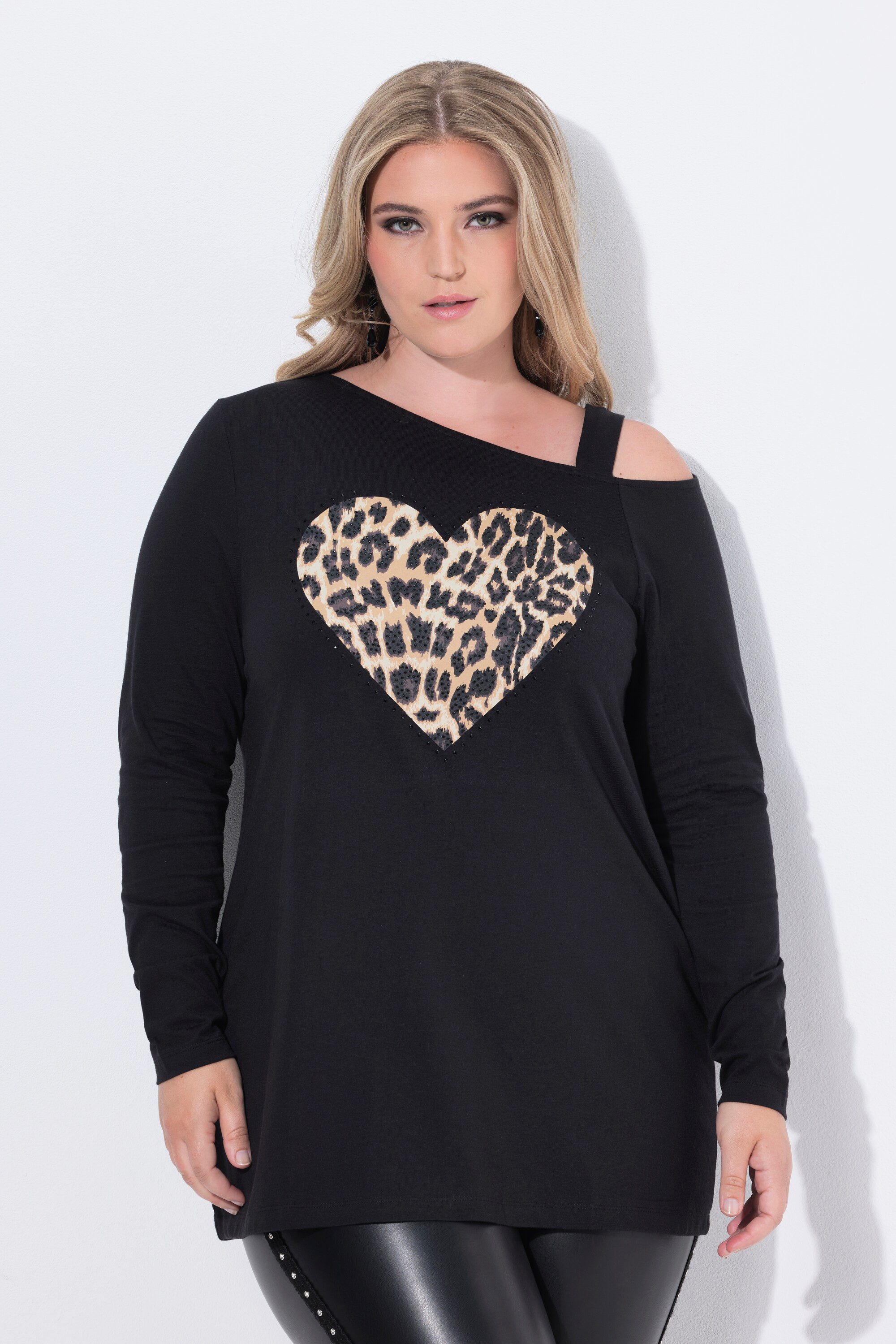 MIAMODA T-Shirt T-Shirt A-Linie Leo-Herz Schulter CutOut günstig online kaufen