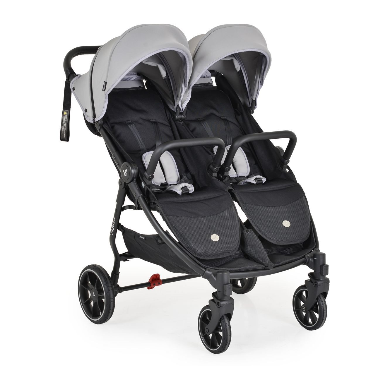 Cangaroo Geschwisterwagen Zwillingskinderwagen 2Gether, Fußabdeckungen, Aluminiumrahmen, faltbar