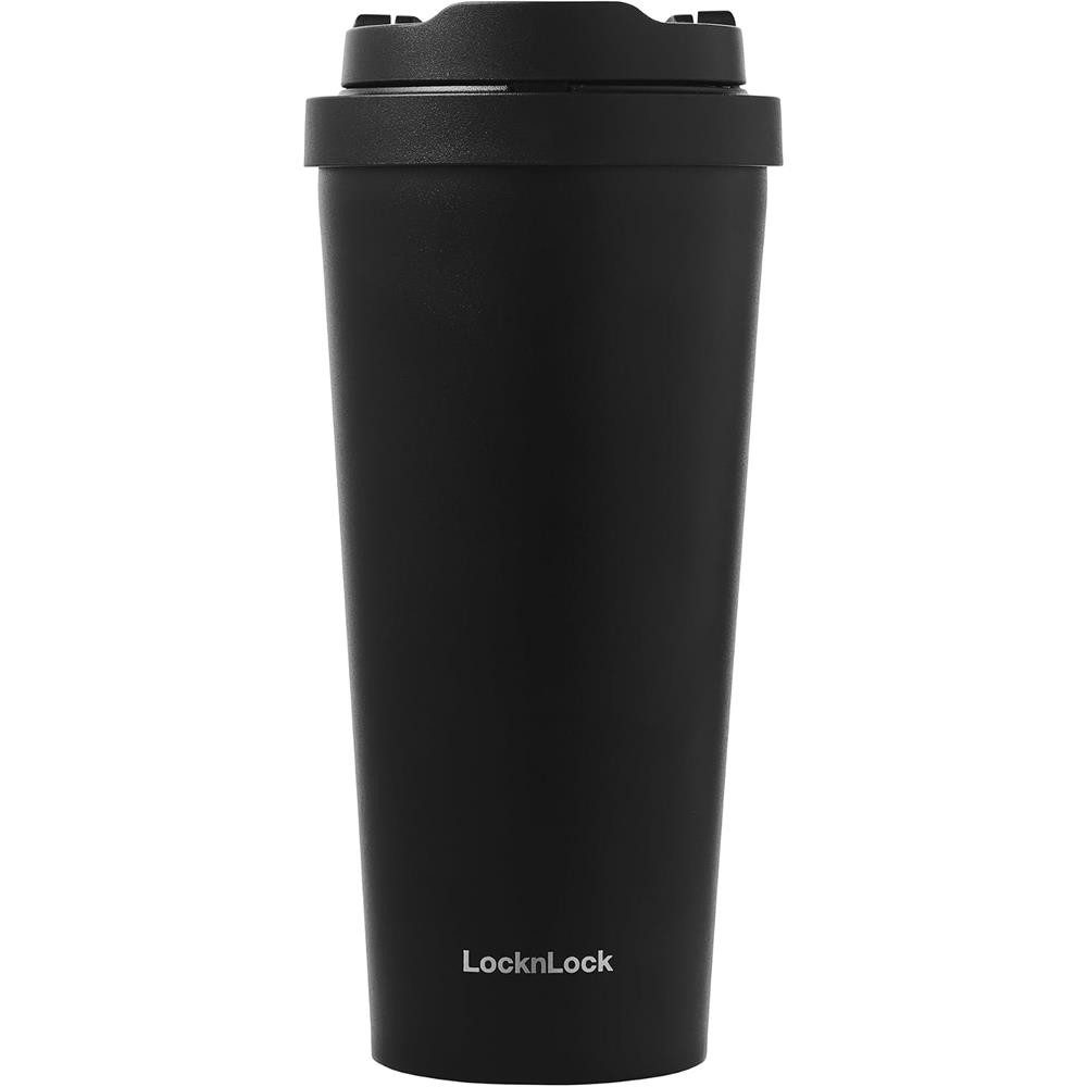 LocknLock Thermobecher Edelstahl-Isolierbecher 550 ml, One-Touch, Sicherheitsverriegelung, rutschfester Boden, BPA-frei
