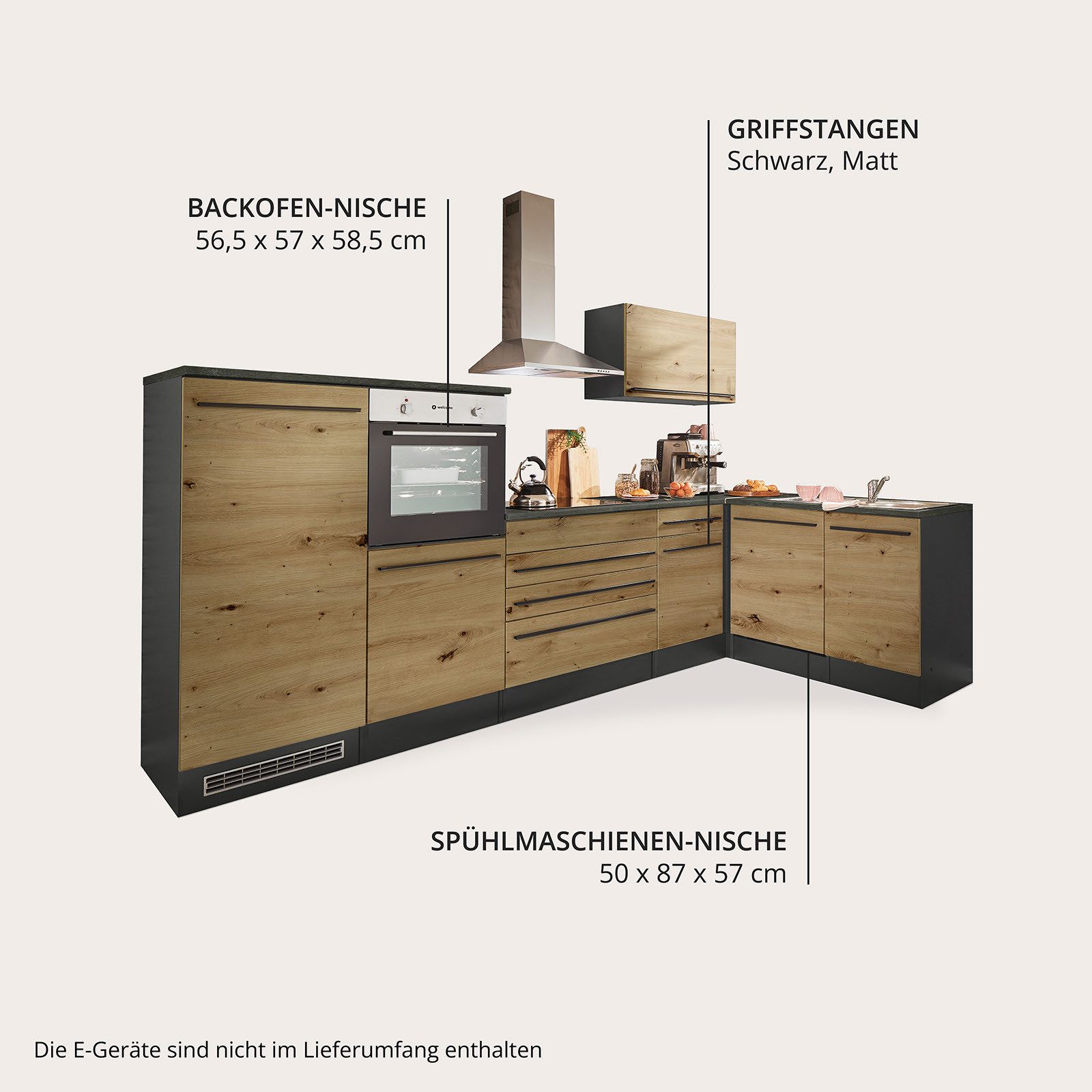 BASIC by Balculina Winkelküche Jazz, Stellbreite 320/175 cm, wahlweise mit E-Geräten