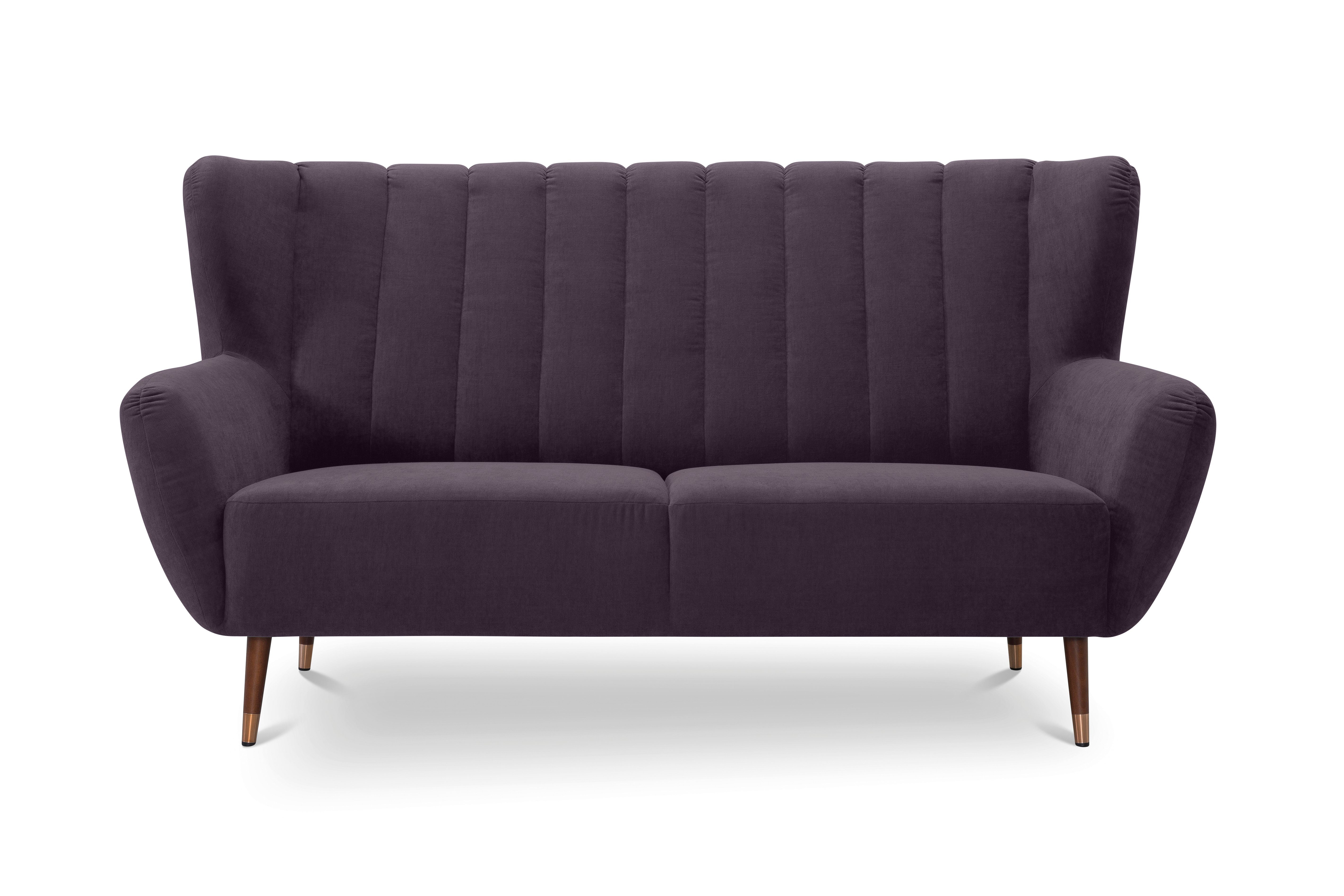 3-Sitzer Polly, bequem mit hoher Rückenlehne, hohe Füße, Ohrensesselcouch