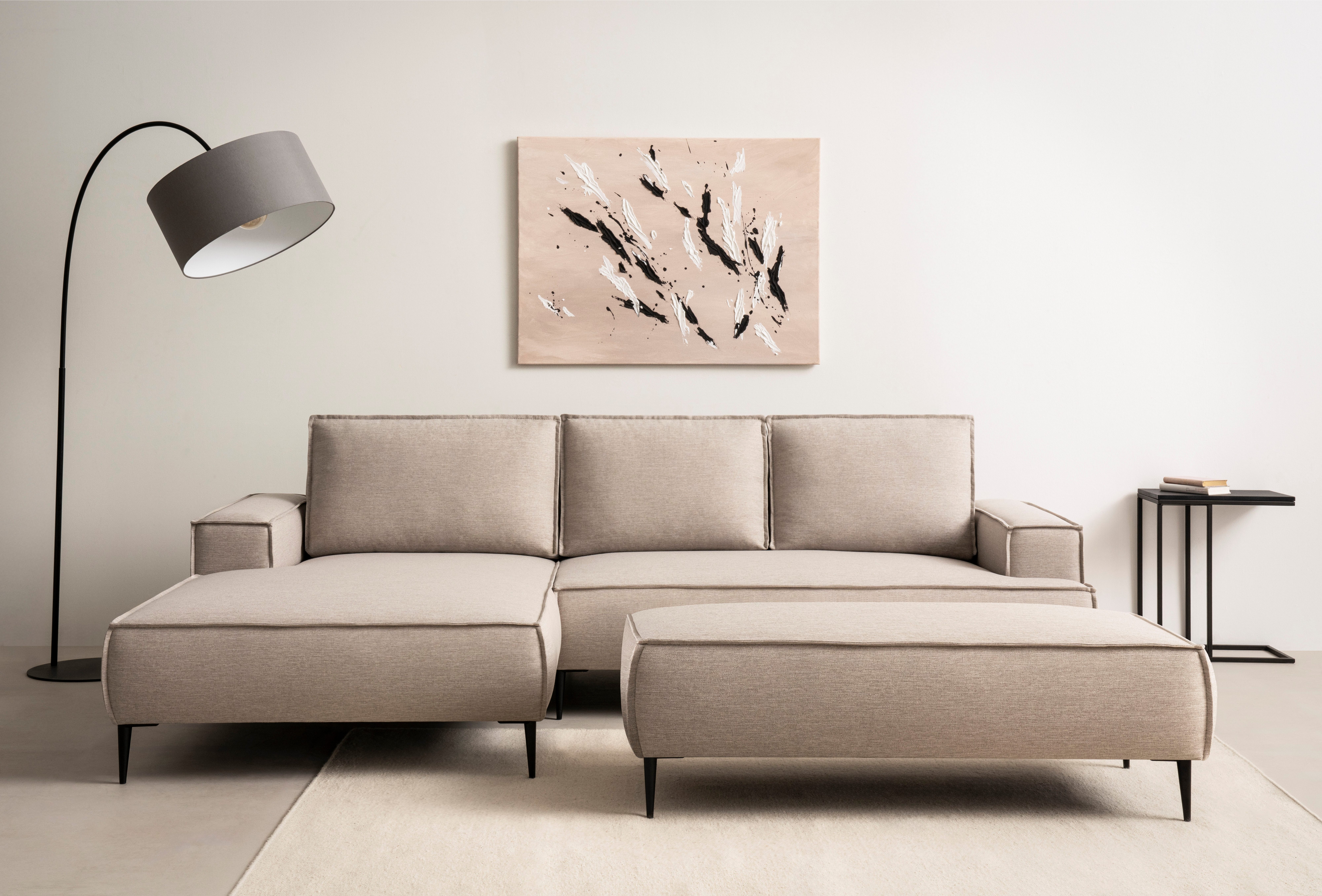 andas Sitzgruppe TVINNU, Polsterecke L-Form, Schlaffunktion, mit Табуретки, (Set), Set, stellbar zum Schlafsofa (Krokodilverbinder)