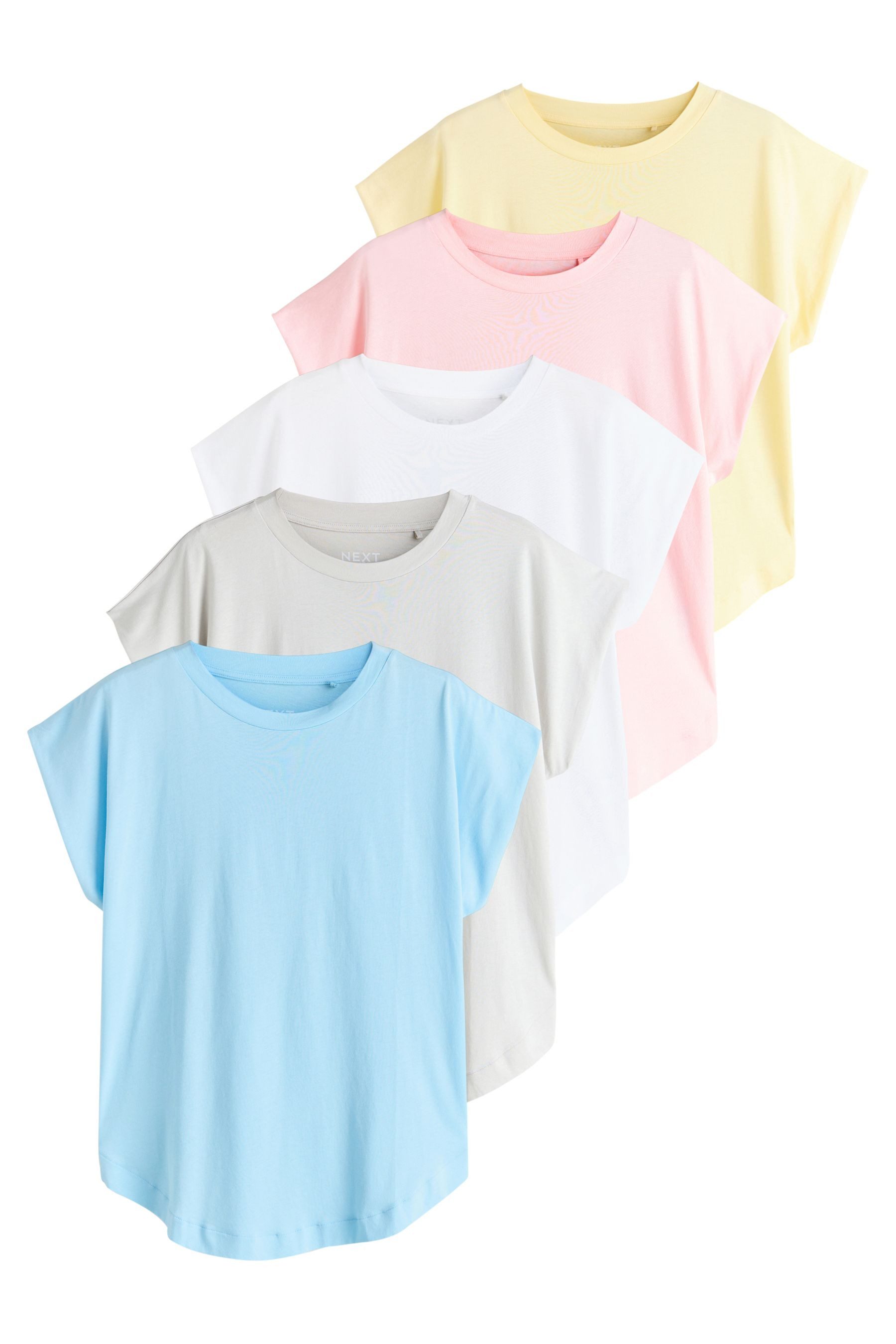 Next T-Shirt T-Shirt mit überschnittenen Schultern (5-tlg)
