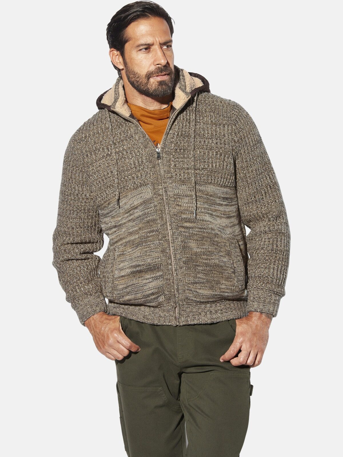 Jan Vanderstorm Kapuzenstrickjacke INGLAND mit elastischem günstig online kaufen