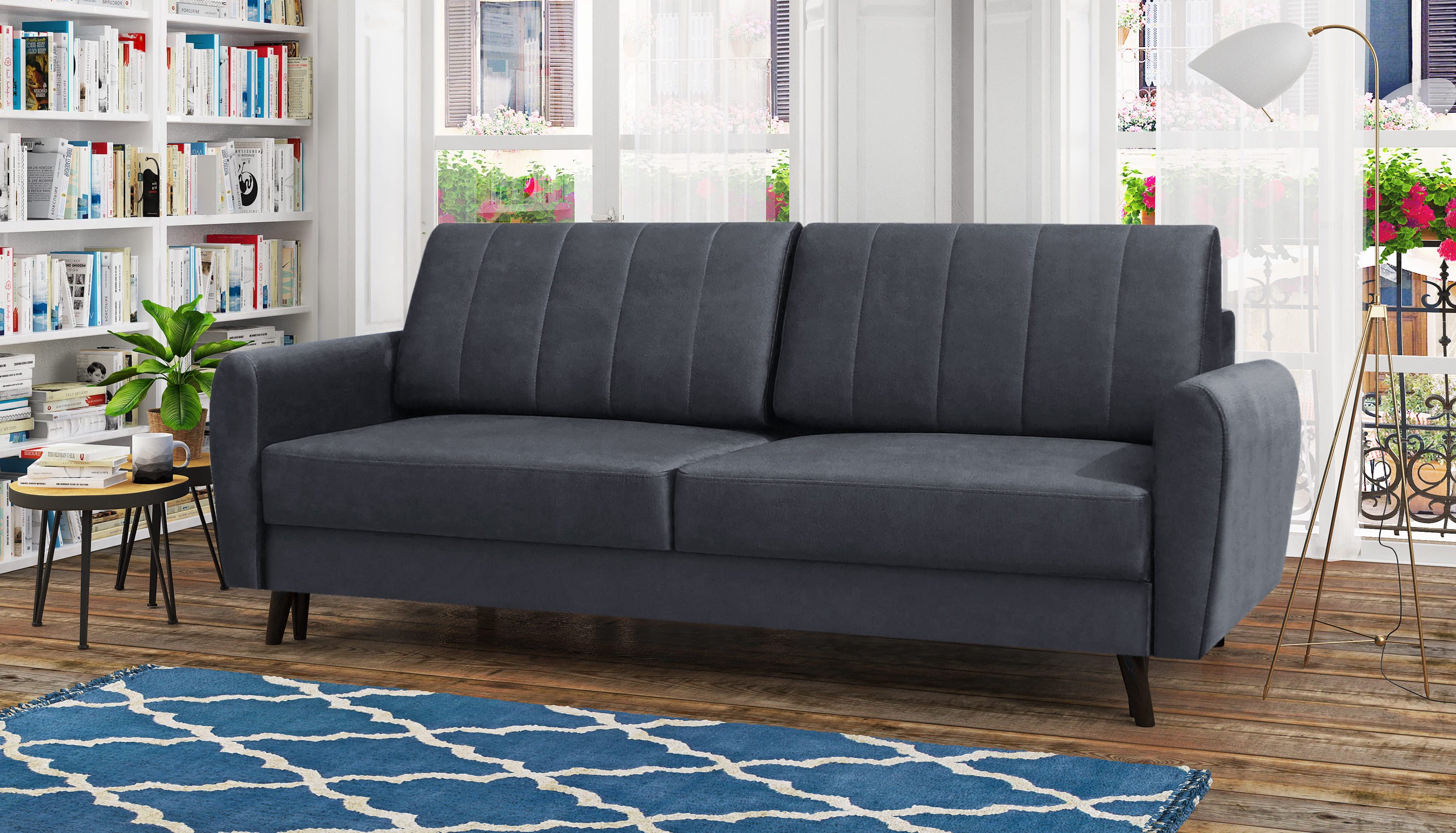 MOEBLO Schlafsofa DEILA, Sofa Couch für Wohnzimmer, Schlafsofa Federkern Sofagarnitur Polstersofa Wohnlandschaft, mit Relaxfunktion