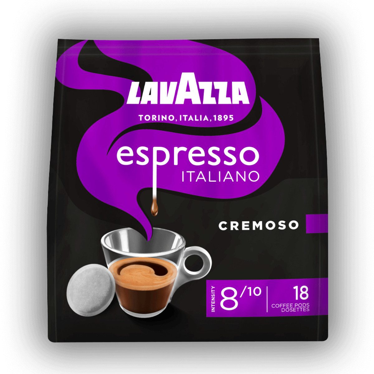 Lavazza Kaffee, Lavazza Espresso Cremoso 18 Kaffeepads vollmundig im Geschmack 125g
