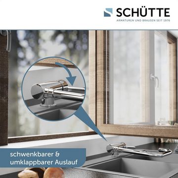 Schütte Spültischarmatur WINDOW Wasserhahn Unterfenstermontage, 360° schwenkbar, energiesparend