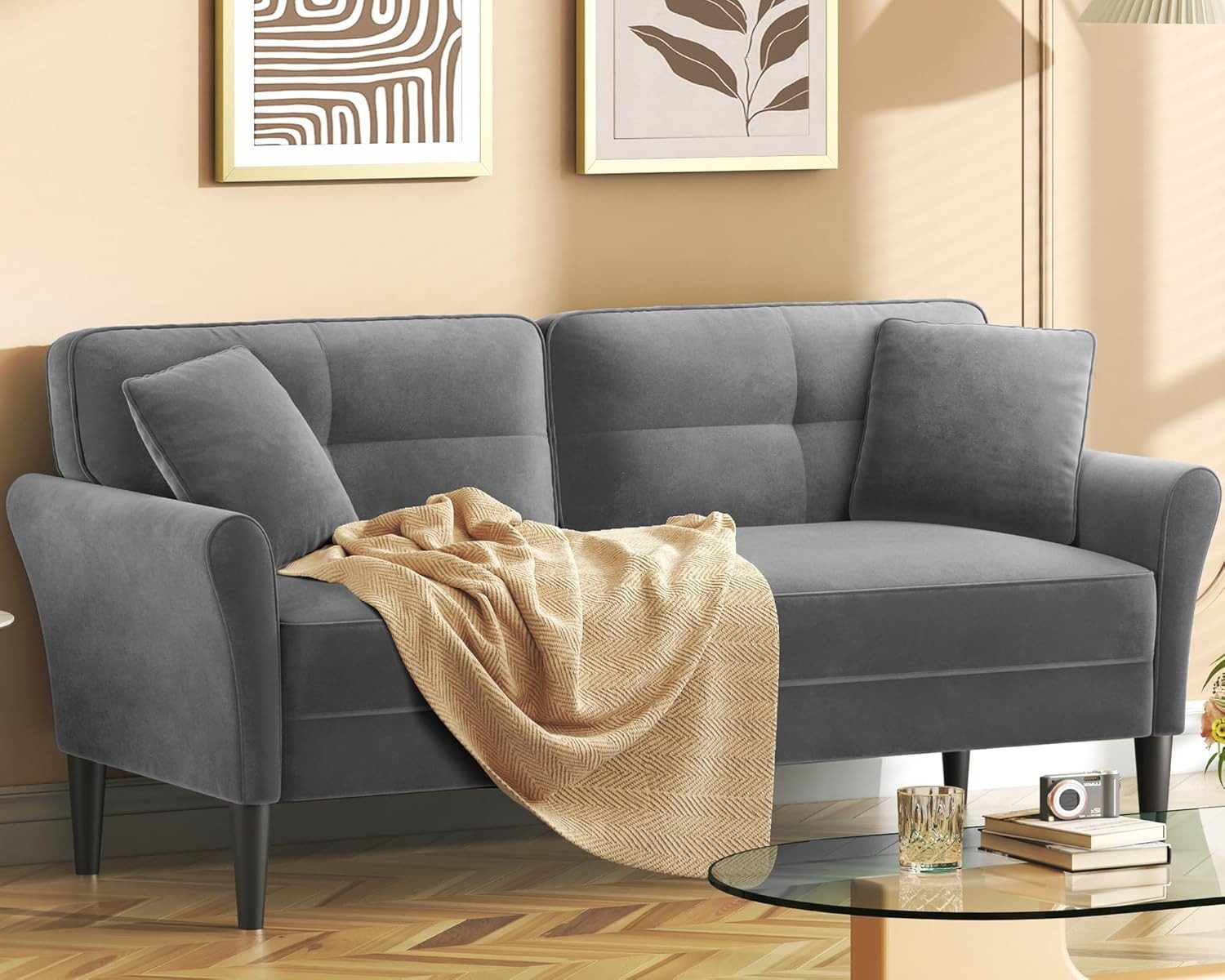 OUNUO Sofa 123CM kleine Couch 2 günstig online kaufen
