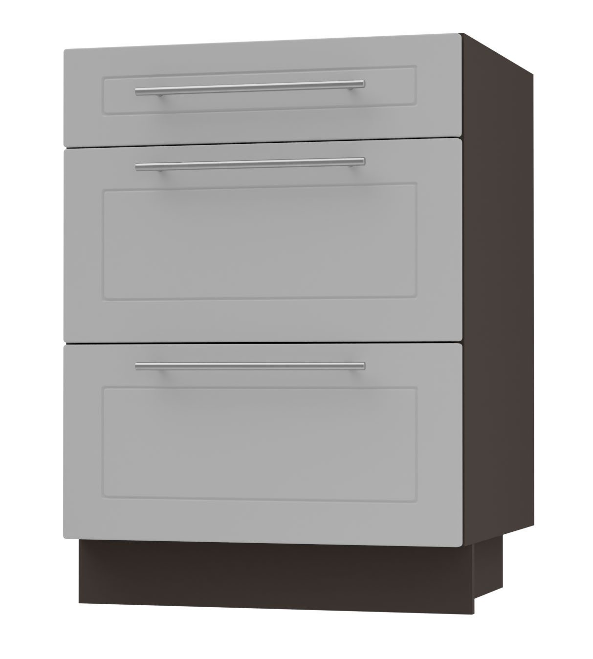 Feldmann-Wohnen Unterschrank Kvantum (Schublade mit REJS Vollauszug, Selbsteinzug und Soft-Close-Funktion, 1-St., Fronten mit dekorativen Fräsungen und leicht abgerundeten Ecken) 60x50x82cm lava - dust grey (Q-D3R/60)