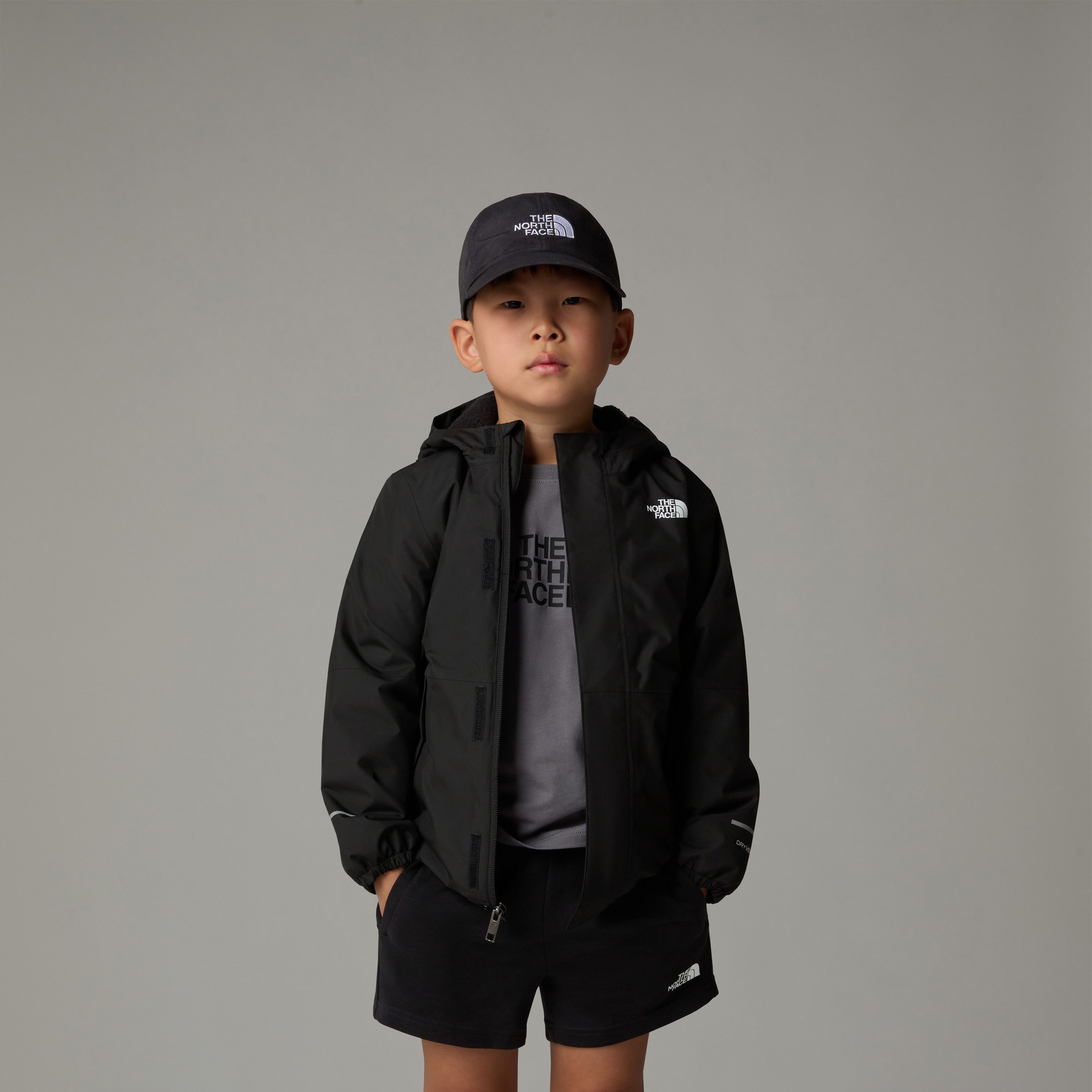 The North Face Regenjacke KID WARM ANTORA RAIN JACKET mit Kapuze, wasserdicht, winddicht, atmungsaktiv, hüftbedeckend