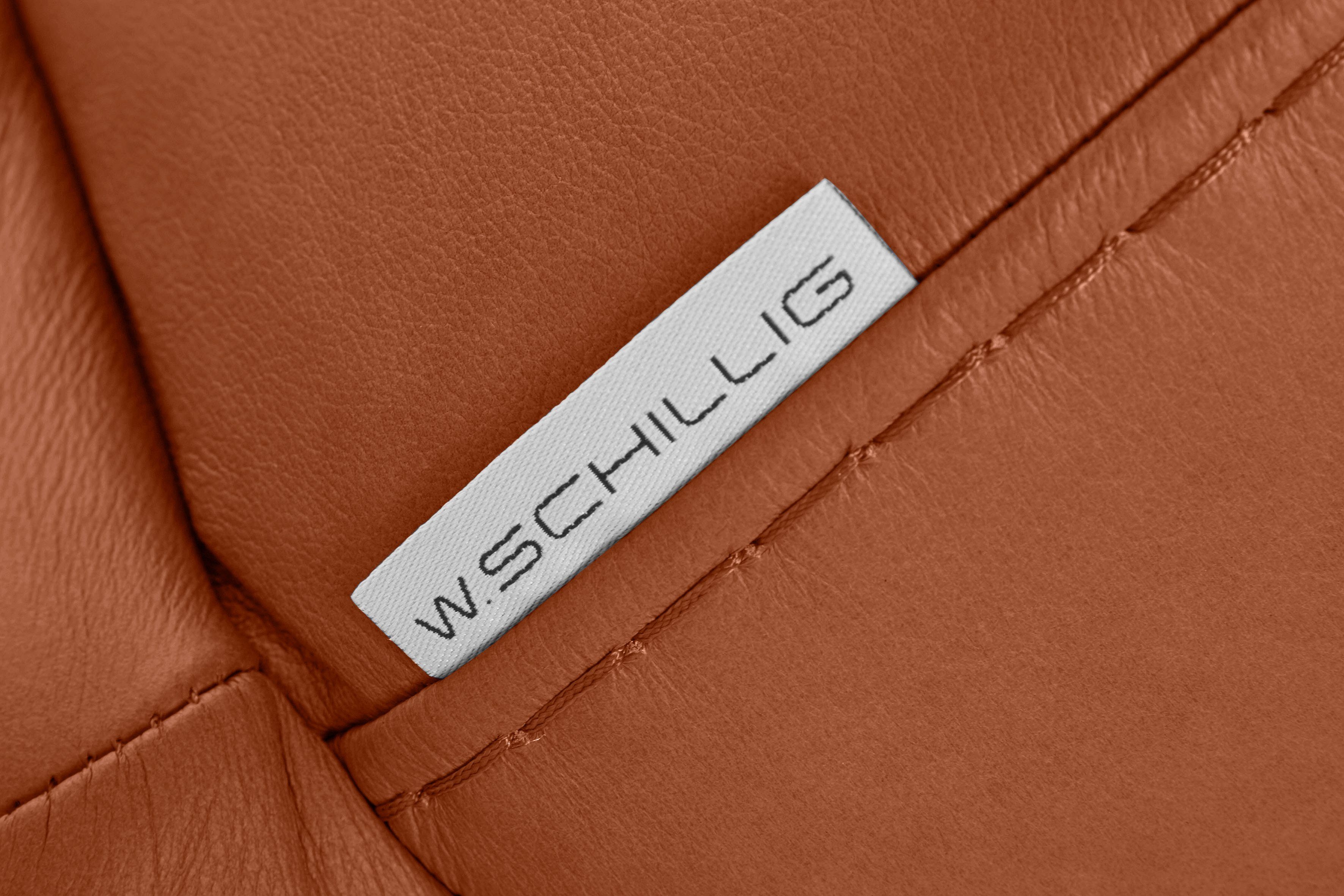 232 cm 2,5-Sitzer mit Breite montanaa, W.SCHILLIG Schwarz in pulverbeschichtet, Metallfüßen