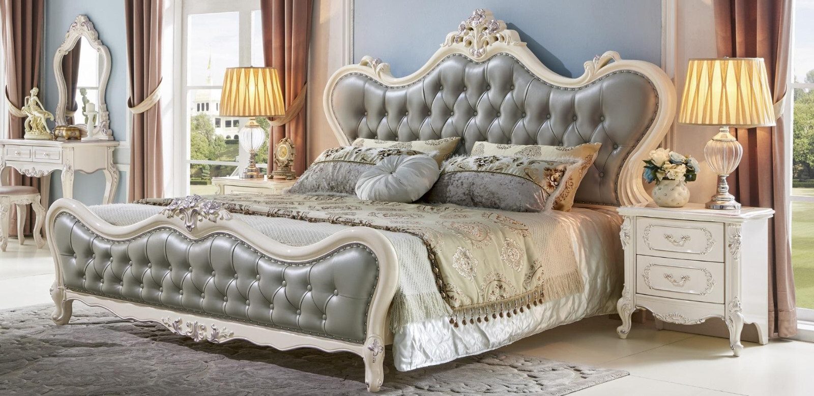 Xlmoebel Bett Designer Polsterbett Doppel 180x200cm Sofort (1-tlg., Nur Bett), Made in Europa