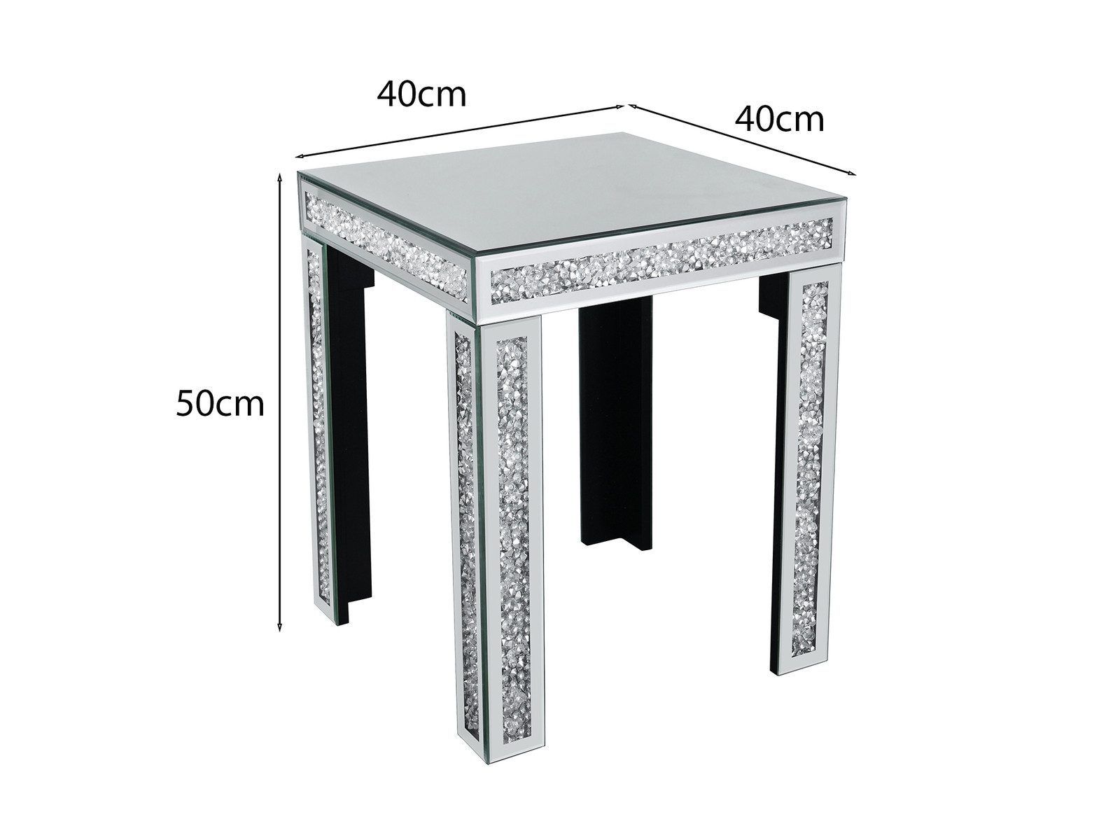 MIRRORS AND MORE Couchtisch (2er Set), Nachttisch verspiegelt ausgefallene Beistelltische für Sofas Höhe 50cm