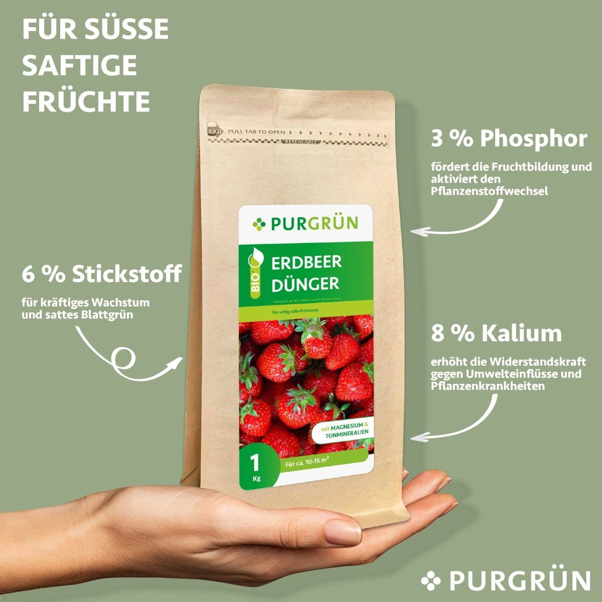 Purgrün Obstdünger Purgrün Bio Erdbeerdünger, NPK günstig online kaufen