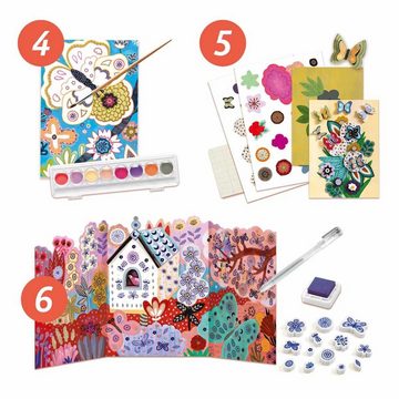 DJECO Kreativset Multi-Activity Kit Blumengarten mit 6 Aktivitäten für Kinder