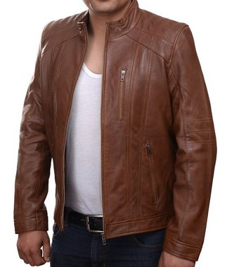 scarlet products Lederjacke Herren-Lederjacke »Slick Rider« mit Brusttasche; feinstes Leder; klassisch Vintage Retro Motorrad; Farbe: Cognac von GIL