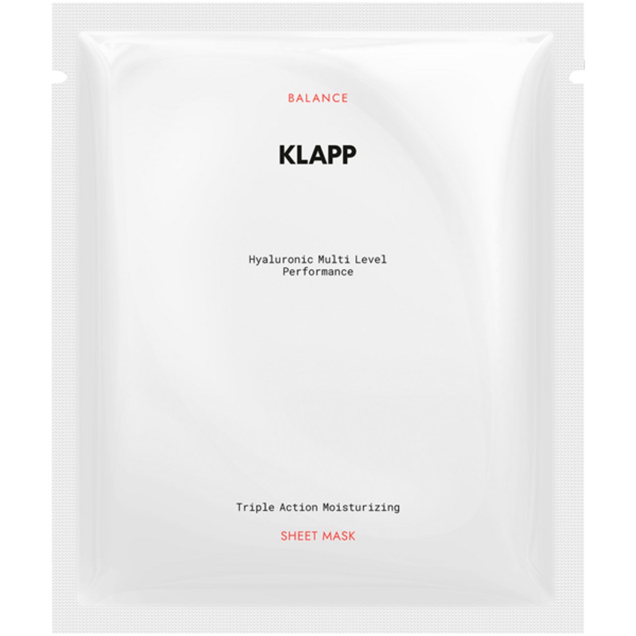 Klapp Cosmetics Gesichtsmaske Hyaluronic Multi Level, Hyaluronsäure sorgt für schnelle Feuchtigkeit.