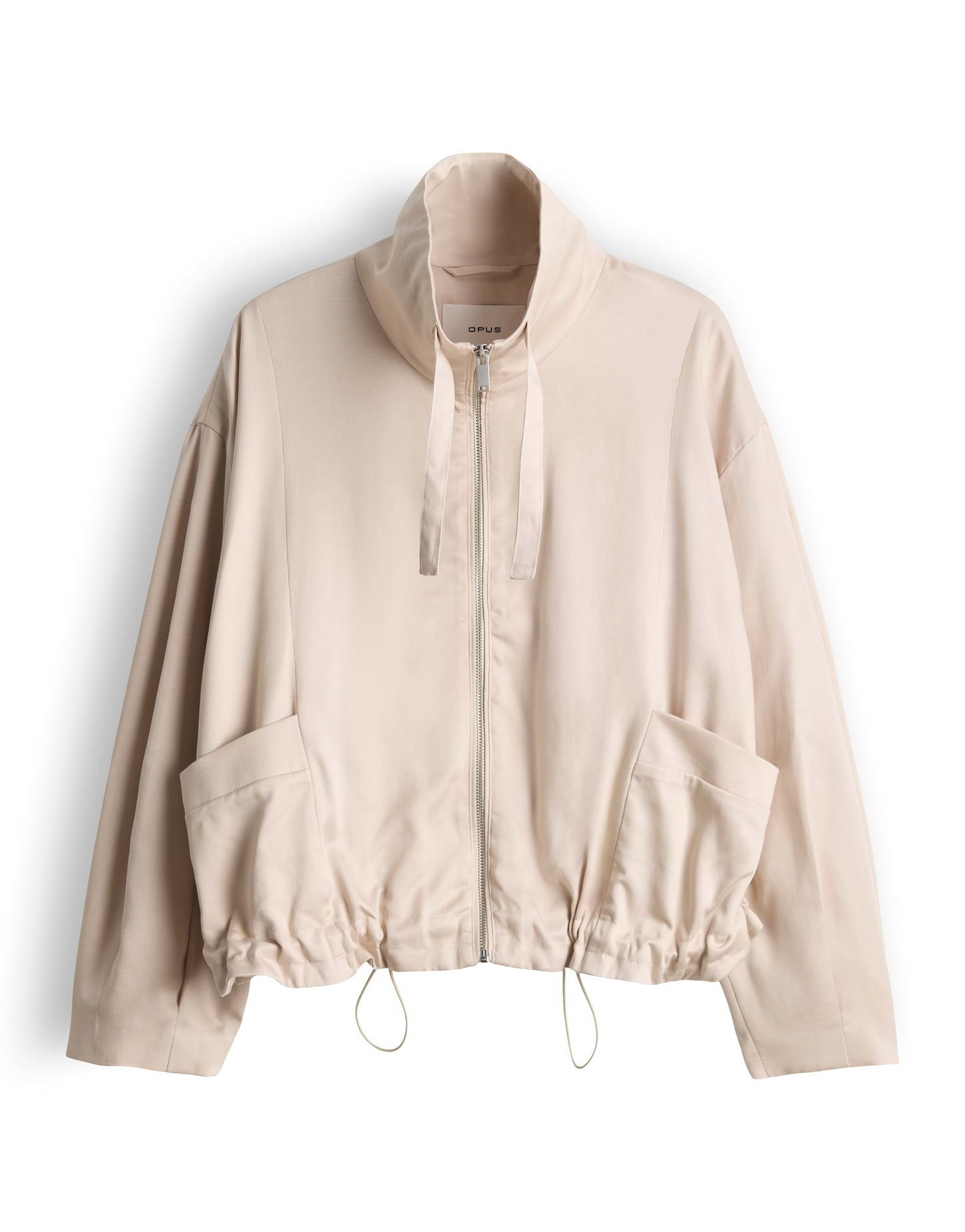 OPUS Jackenblazer Urbaner Blouson Urbaner Blouson Loose Fit Weite Passform, Tunnelzug im Saum, Ballonärmel