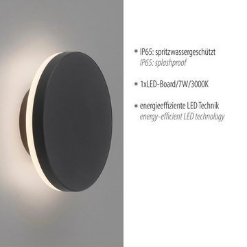 Paul Neuhaus Außen-Wandleuchte PUNTUA, LED fest integriert, Warmweiß