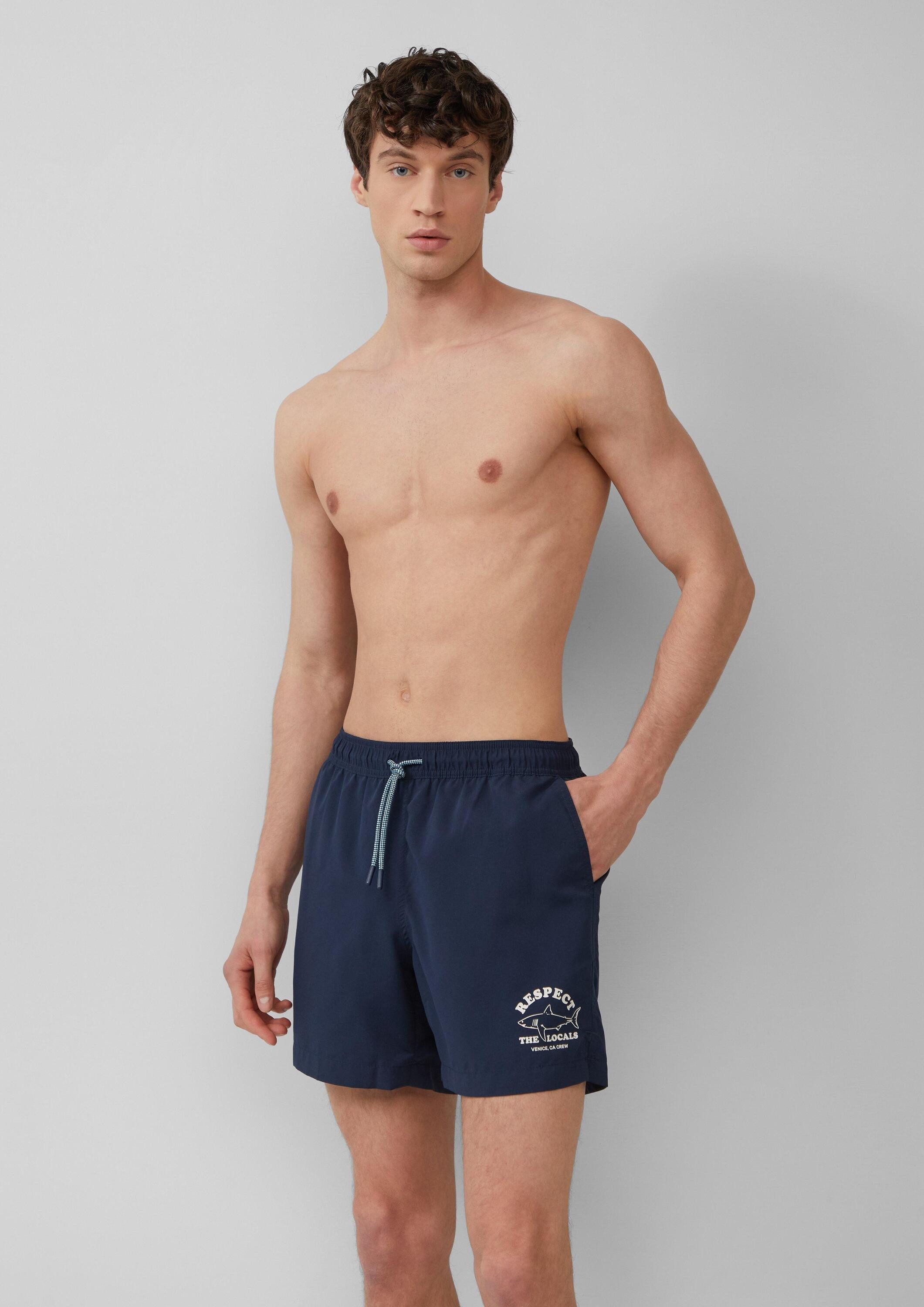 s.Oliver Badehose Badehose Badeshorts mit Artwork und Eingrifftaschen