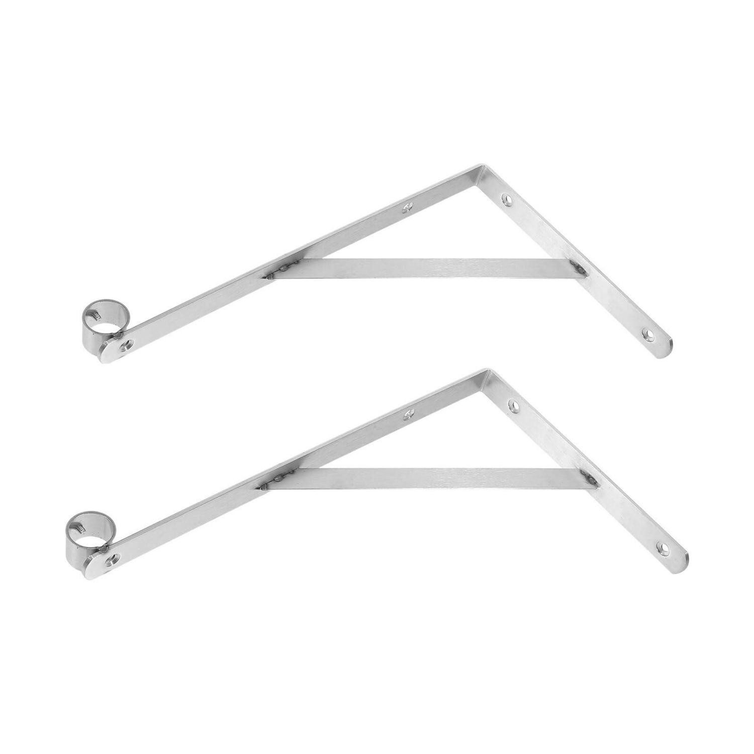 LuxusKollektion Wandregalhalter Wandhalterung Kleiderstange Dreieck, 2-tlg.