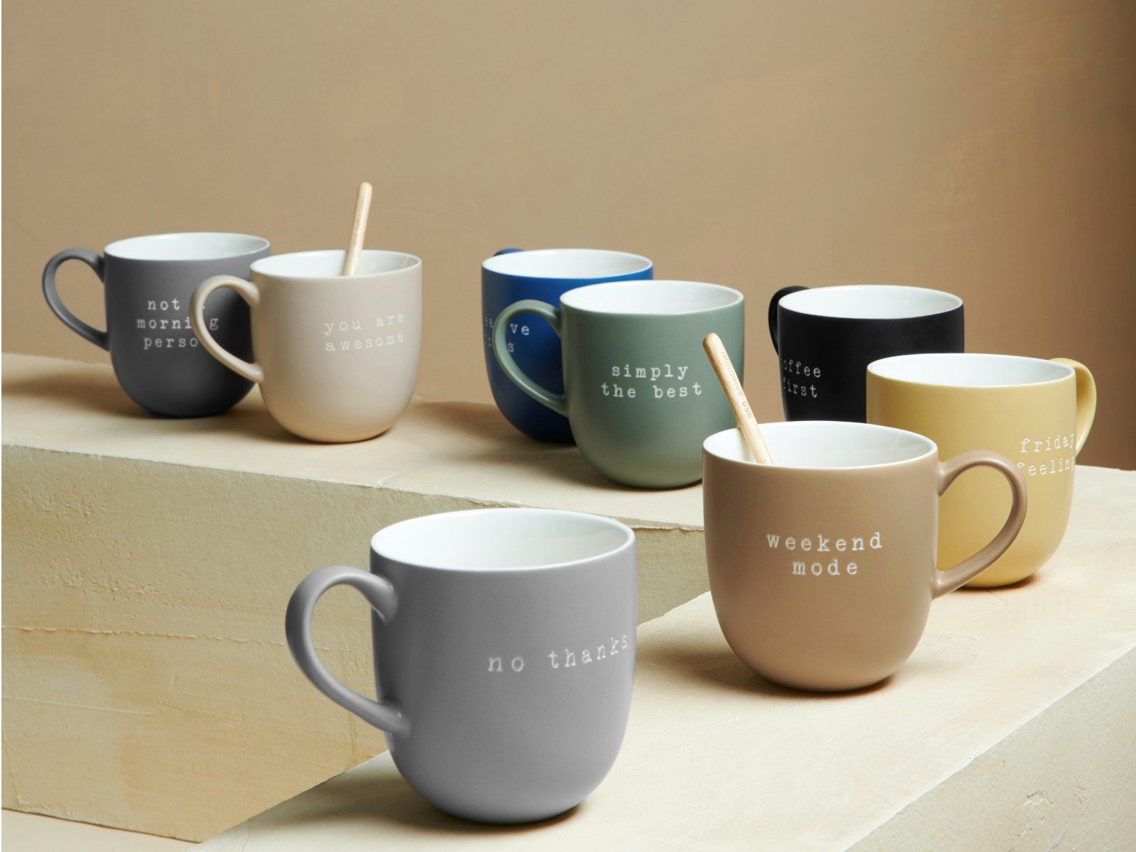 ASA SELECTION Becher Selection hey! Henkelbecher this is your day grün 0,35l, New Bone China, Geschirr
