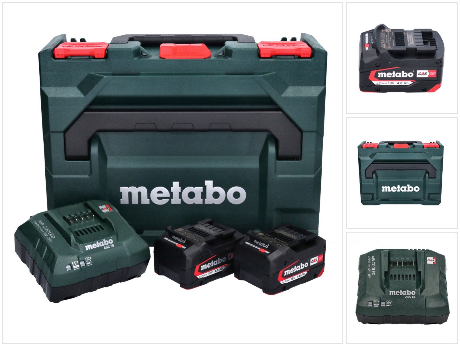 metabo Basis Set 2x Li-Power Akkupack 18 V 4,0 Ah CAS Li-Ion Akku Akkupacks