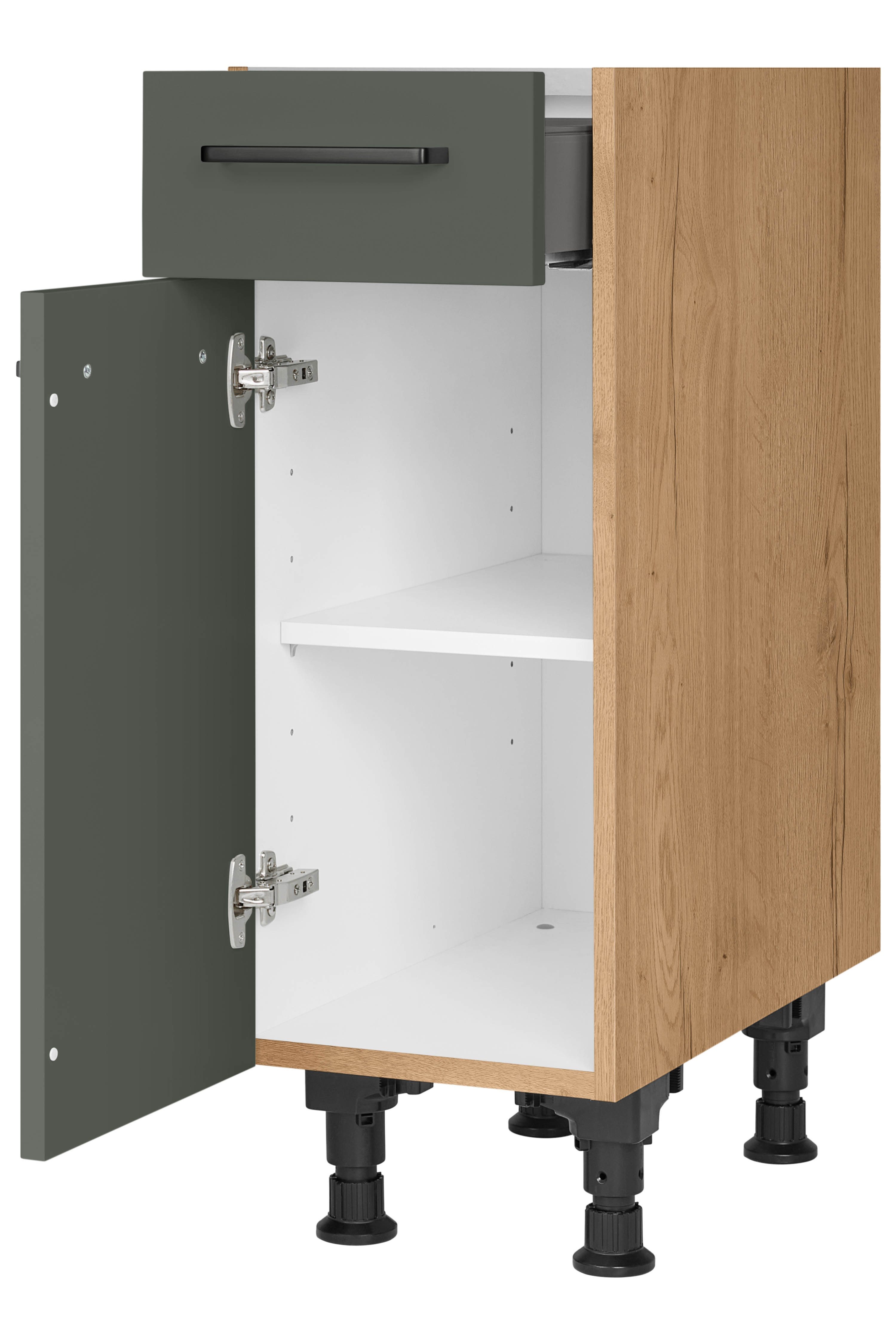nobilia® Unterschrank "Easytouch", Ausrichtung wählb., vormontiert, in den Breiten 30, 45 & 60 cm Breite, mit höhenverstellbaren Sockelfüßen, vormontiert