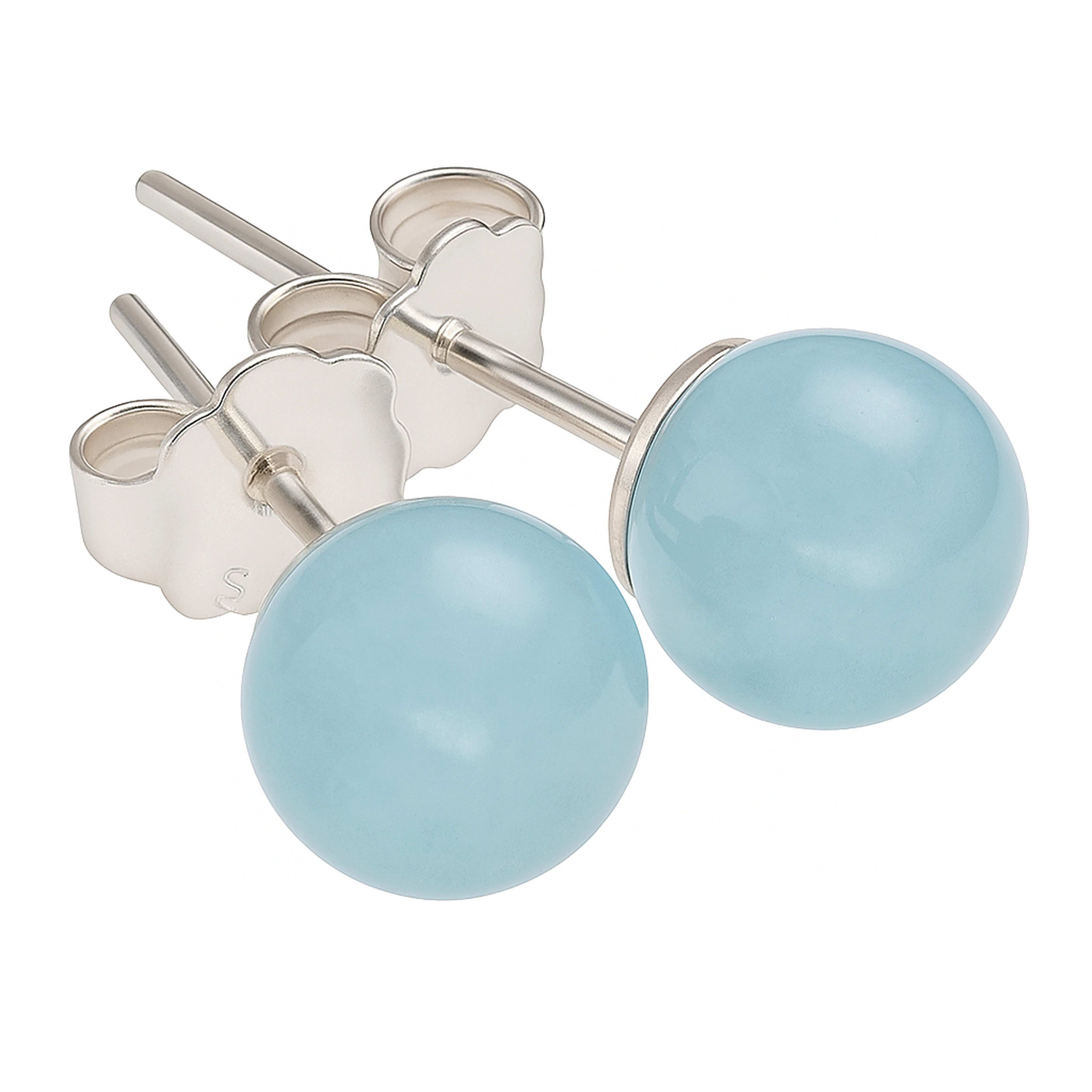 Lebensquelle Plus Einhänger für Ohrschmuck Aquamarin Ohrstecker 6 mm, 925er Silber
