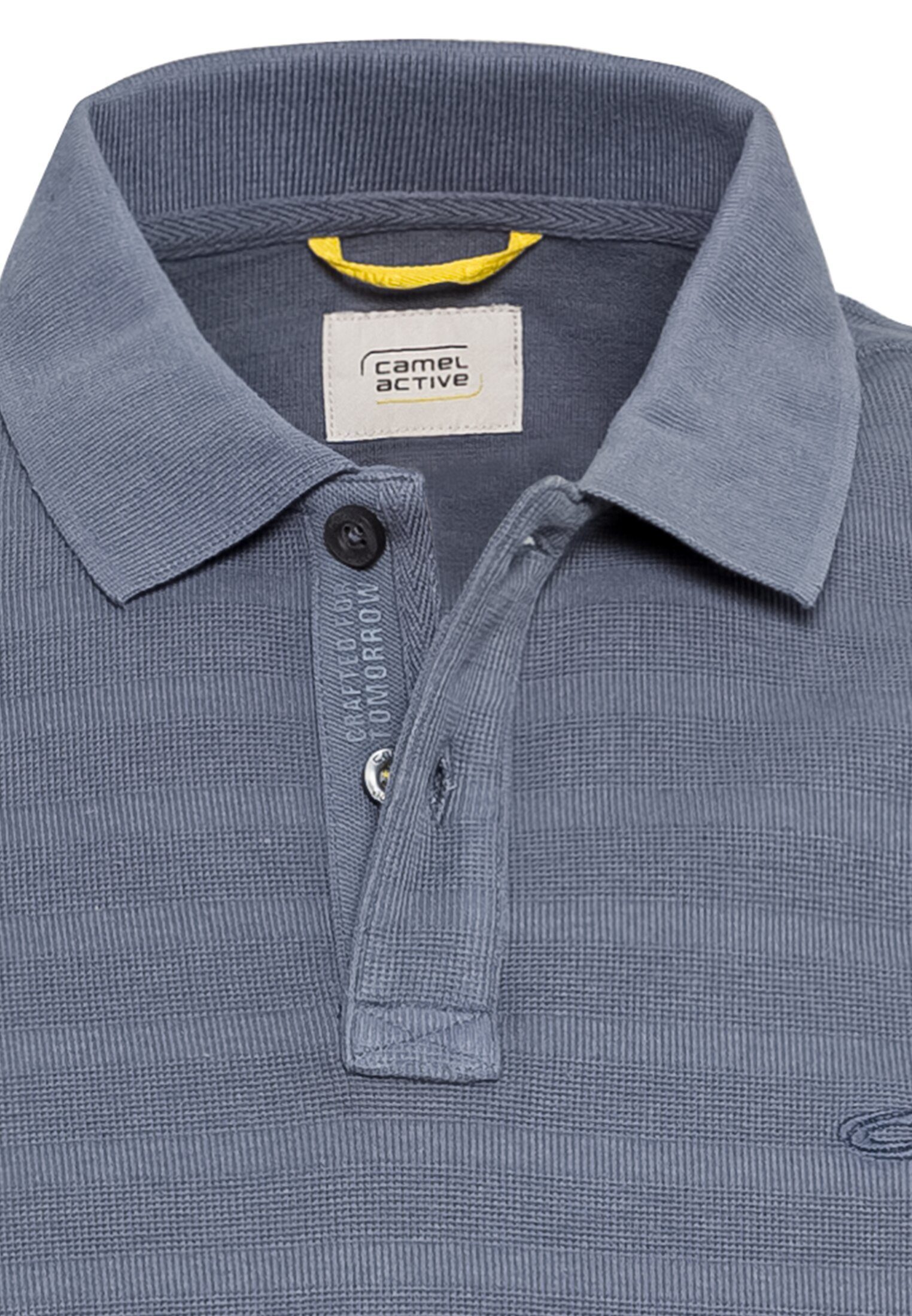 camel active Streifenmuster tonalen Shirts_Poloshirt Blau Poloshirt im