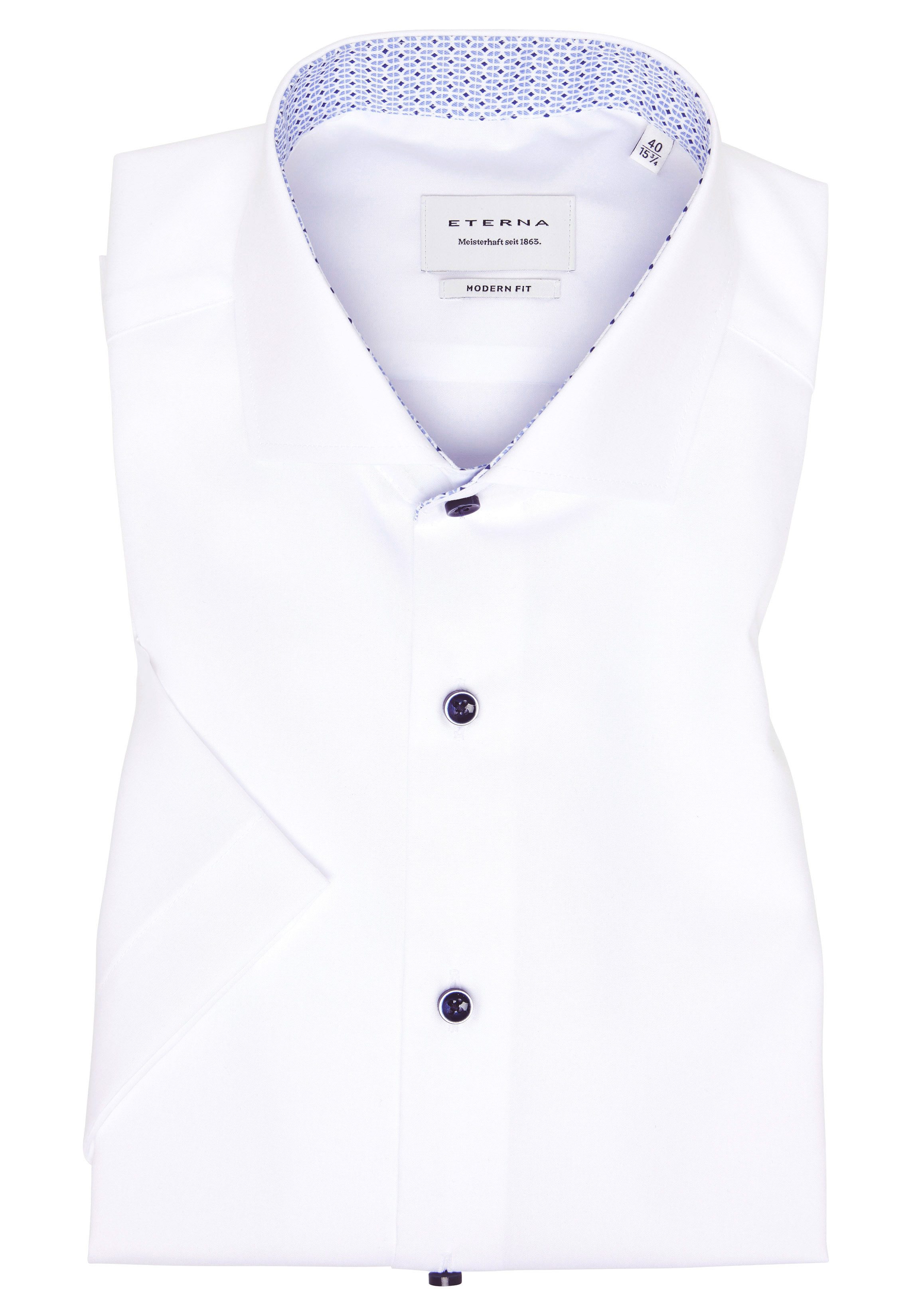 Eterna Businesshemd ETERNA MODERN FIT Kurzarm Hemd weiss popeline 1307-00-C15V - ORIGINAL