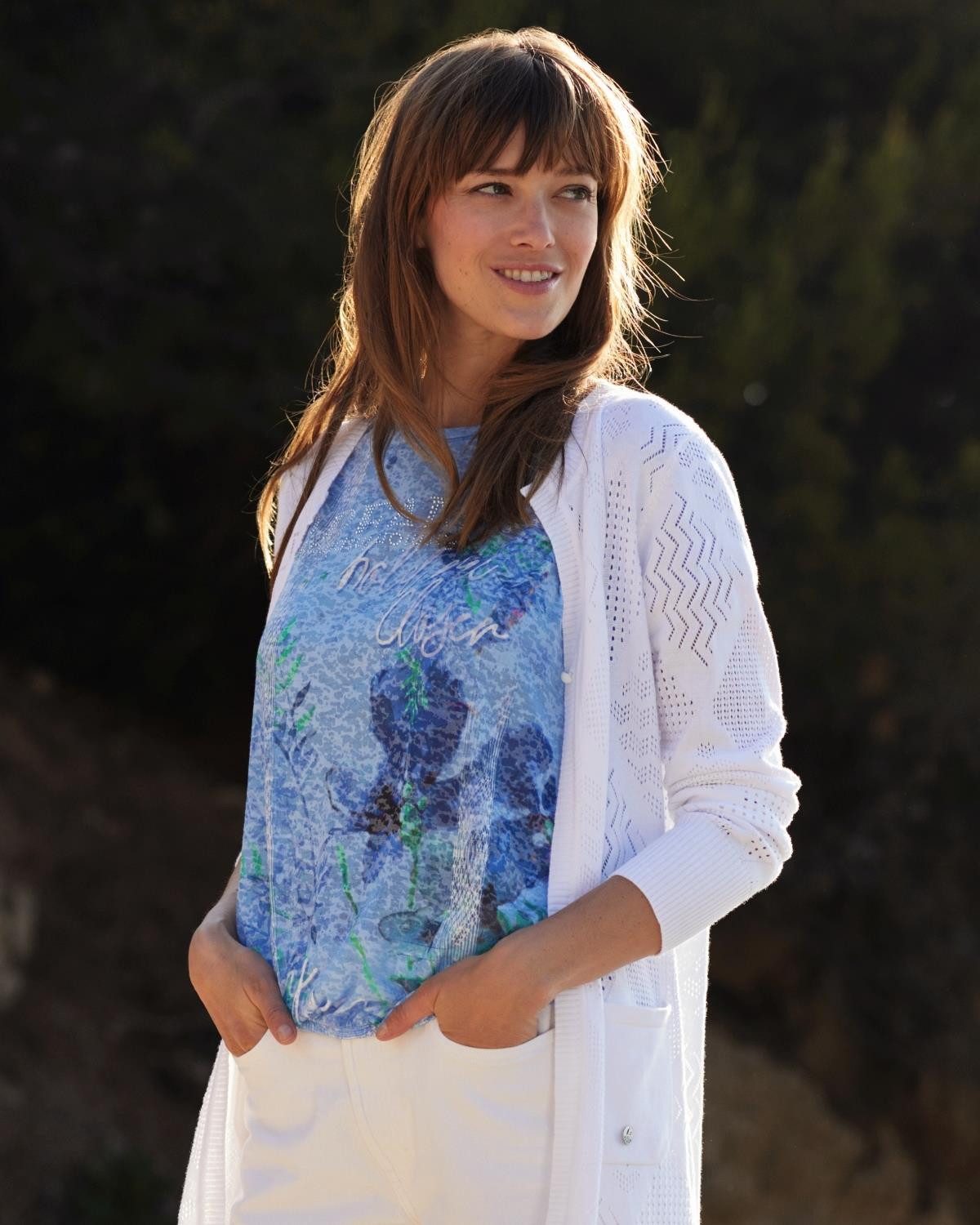 Hajo Blusenshirt Shirt Ajourdruck 1/2 Arm günstig online kaufen