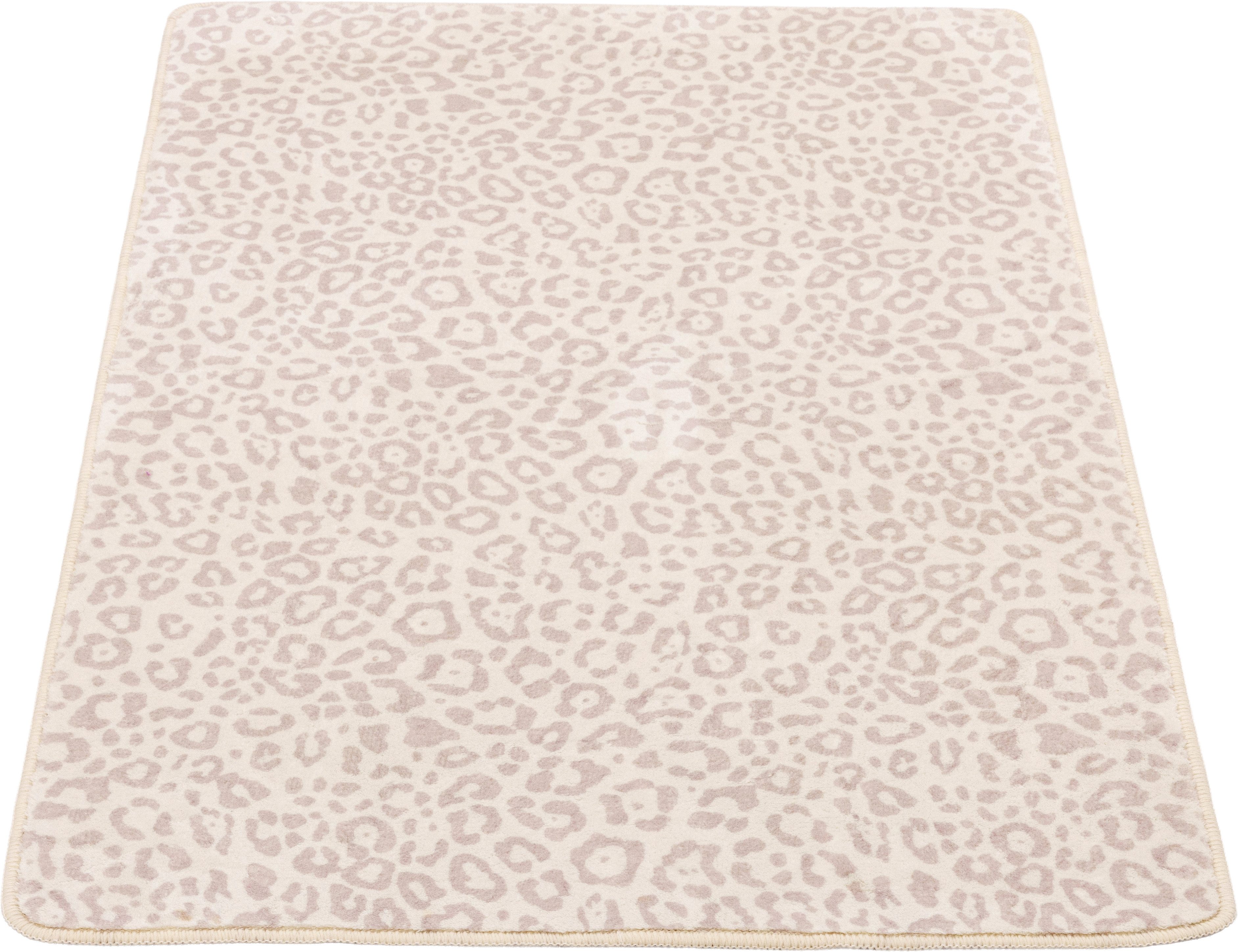 Gino Falcone Badematte Aquata GF-171, Badvorleger, Badezimmer Teppich, Höhe 7 mm, rutschhemmend beschichtet, fußbodenheizungsgeeignet, Kunstfaser, rechteckig, Badteppich, bedruckt, Leopardenmuster, rechteckig