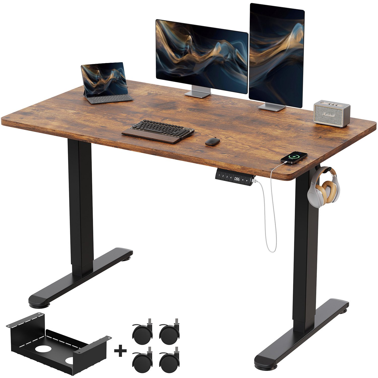 Schreibtisch Höhenverstellbarer Elektrischer Schreibtisch mit Memory Funktion 120cm