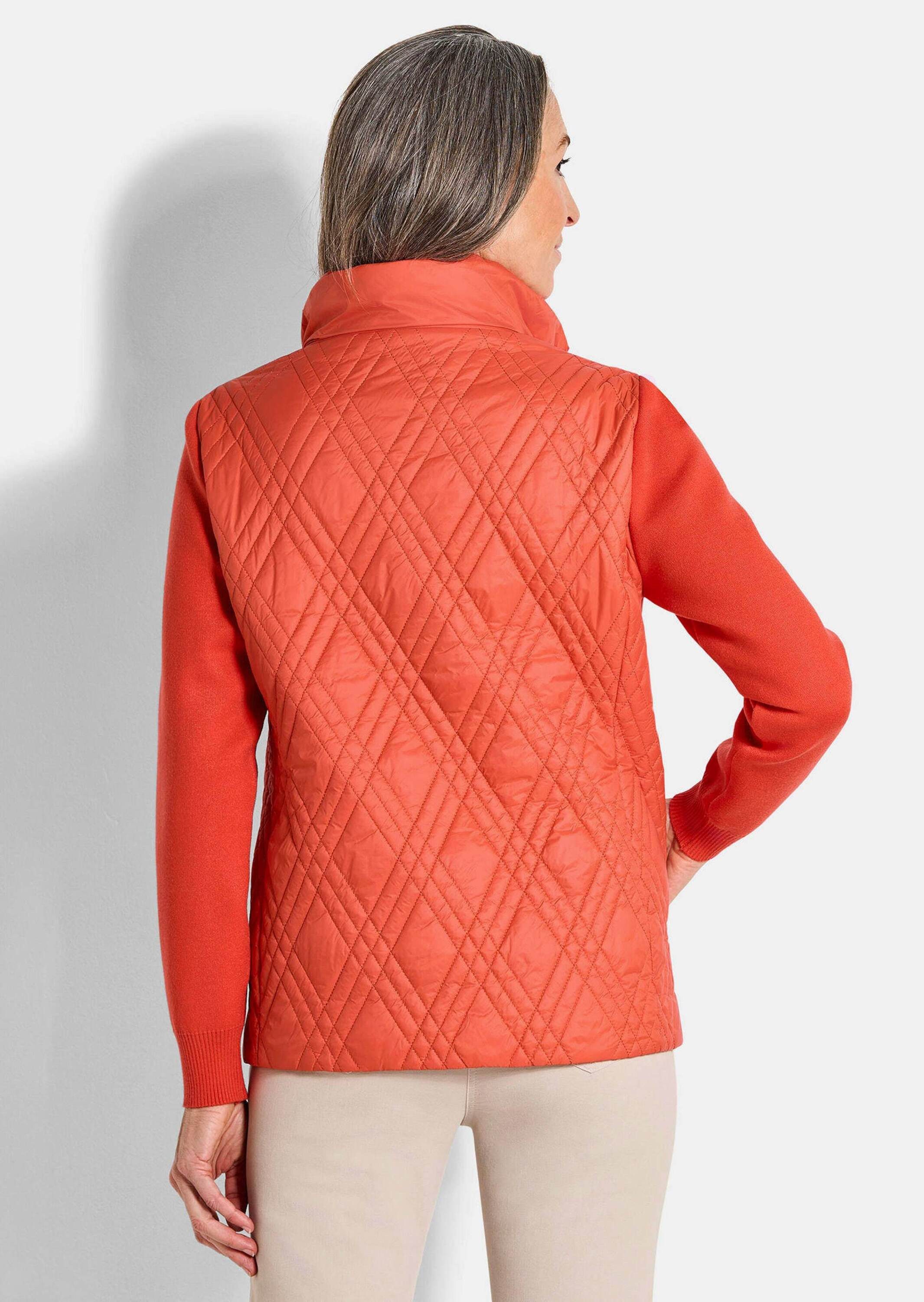 GOLDNER Outdoorjacke Lässige Jacke mit Strick und Stepp Herbstjacke mit Stehkragen, Reißverschluss und Langarm