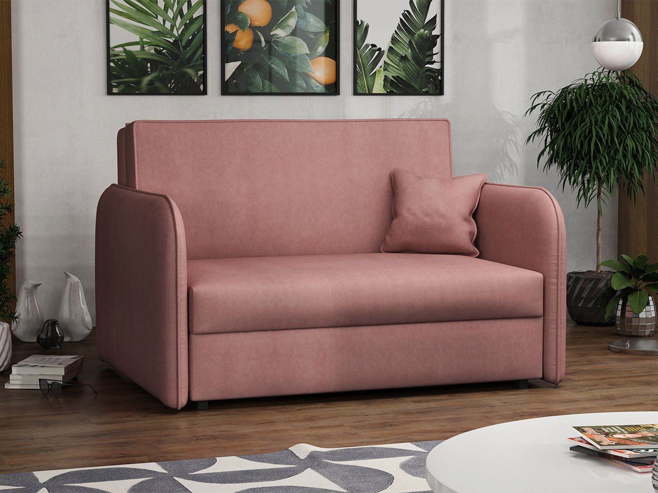 MIRJAN24 Schlafsofa Viva Loft II, mit Bettkasten und Schlaffunktion, Couch 2 Sitzer Polstersofa, inkl. Kissen