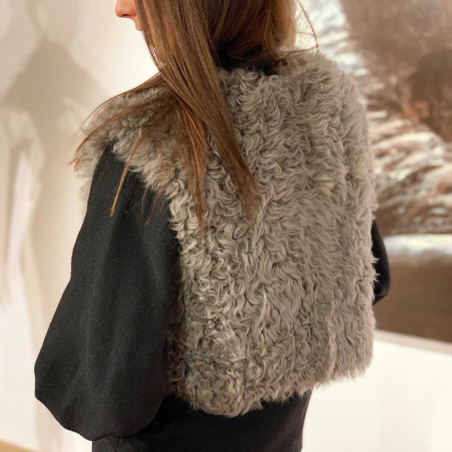 von hohenstein Fellweste Fell-Weste Ellen grau