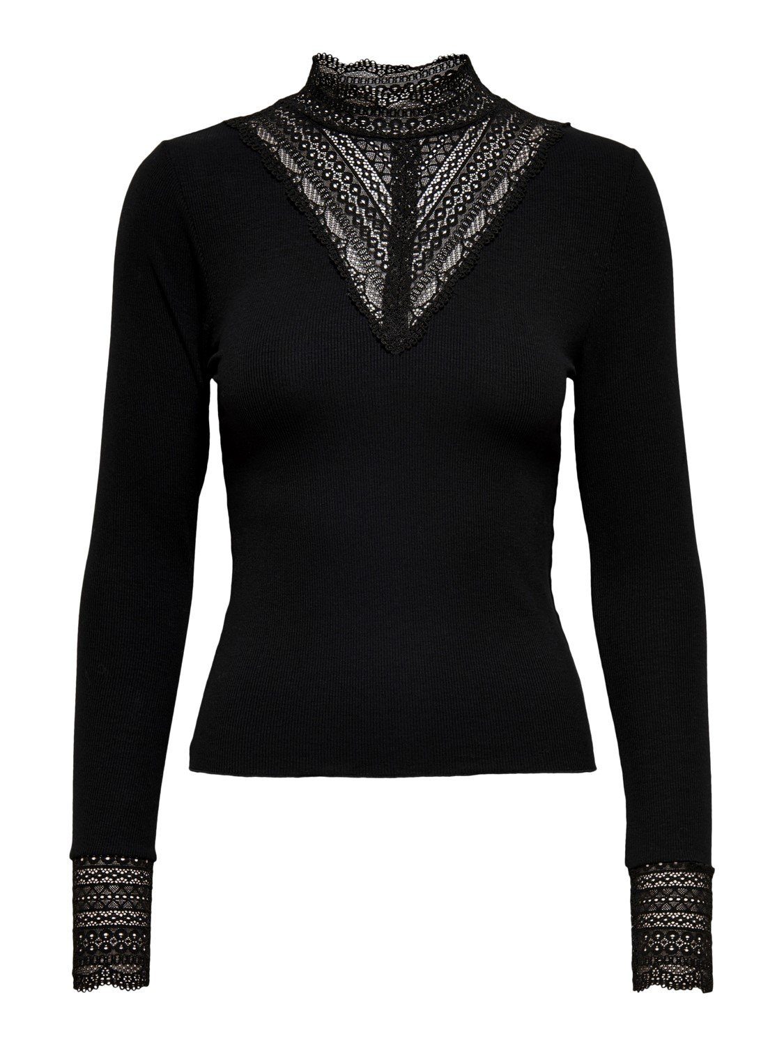 ONLY T-Shirt Design Longsleeve mit Spitze günstig online kaufen