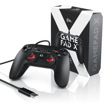 CSL Gaming-Controller (1 St., PC & PS3 Gamepad, Dual Vibration, Turbo Funktion, Direct & X-Input)