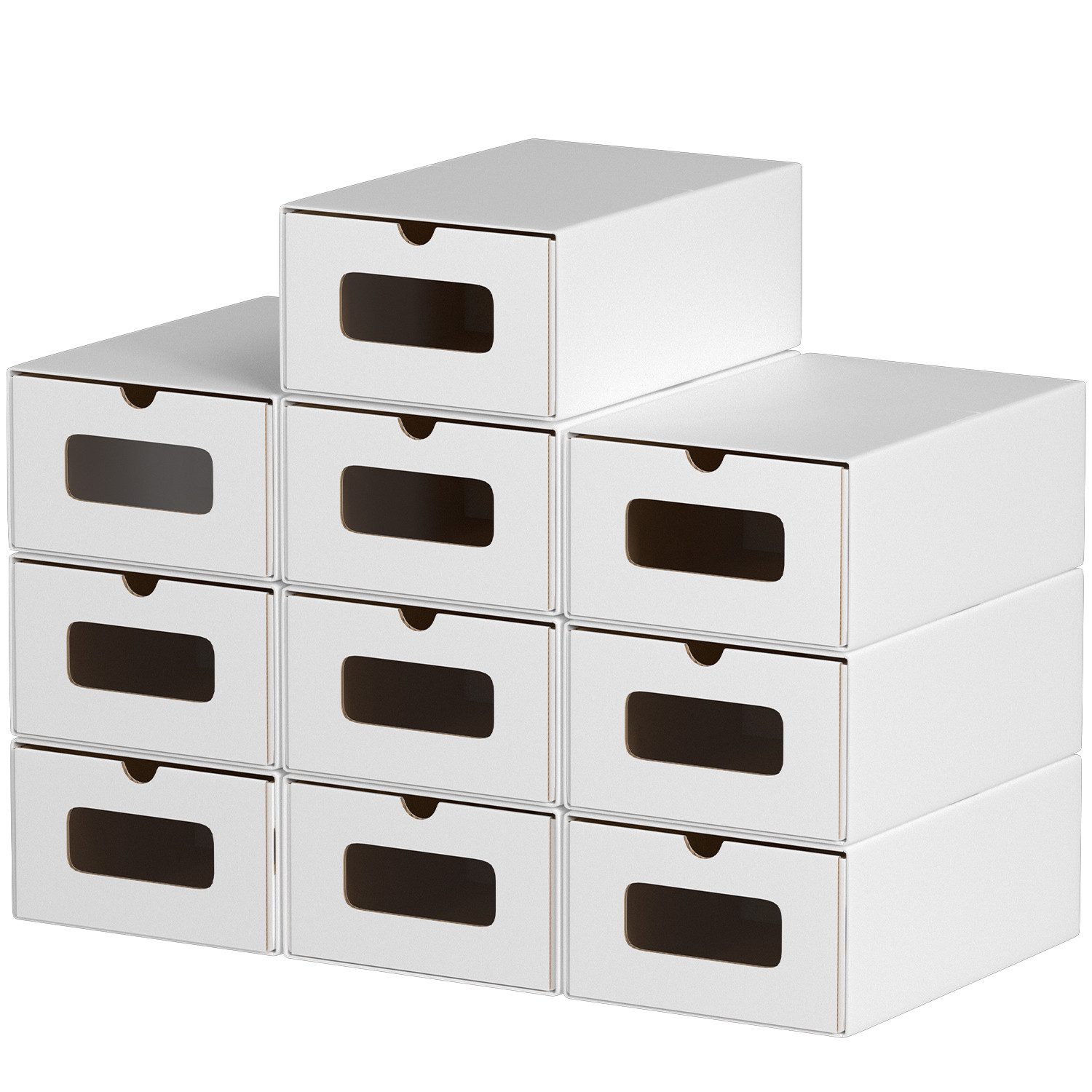Clanmacy Schuhbox 10/20X Schuhboxen Boxen stapelbar mit Sichtfenster Schuhe Spielzeug (20 St)