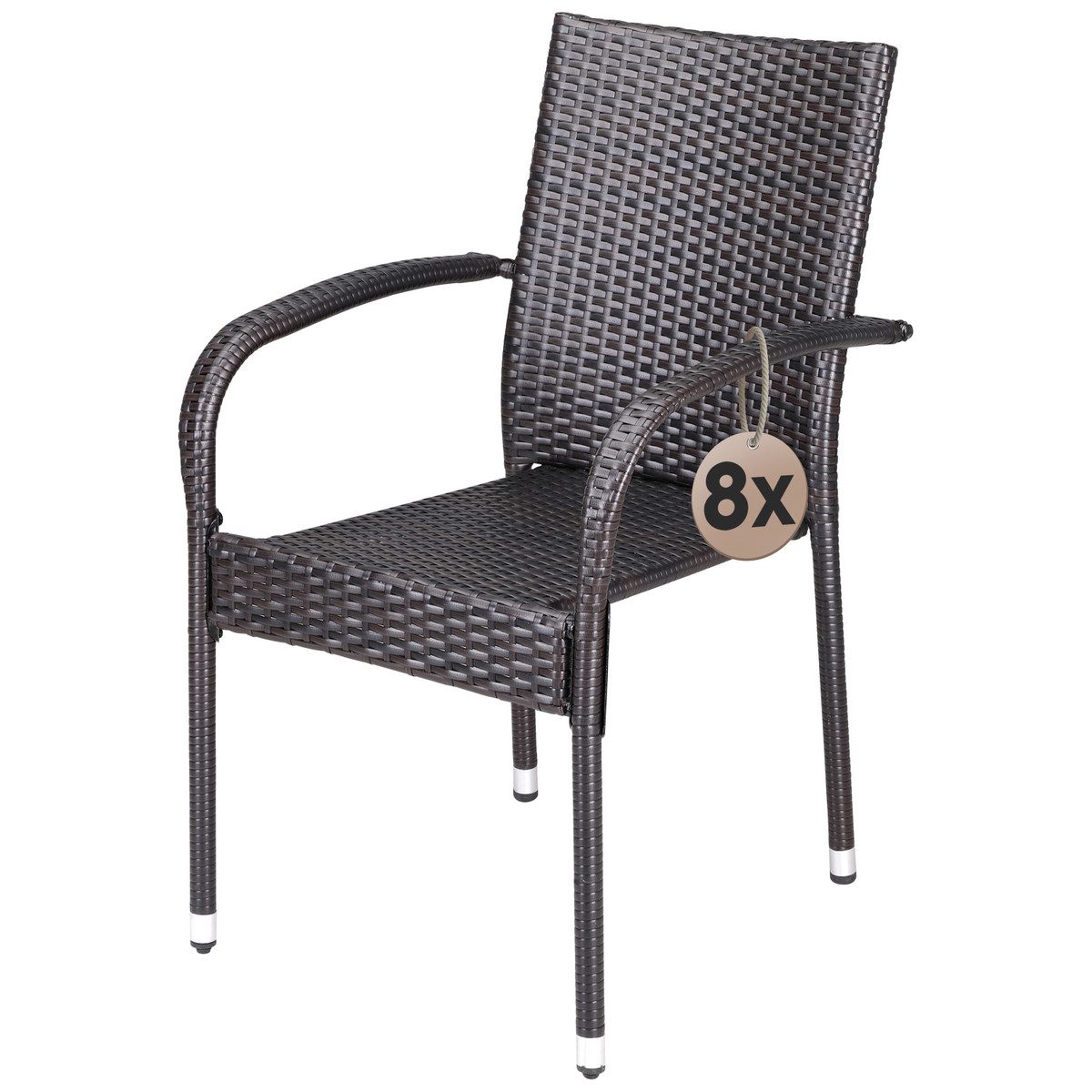 Casaria Gartenstuhl, Stapelbar Wetterfest Polyrattan Outdoor günstig online kaufen
