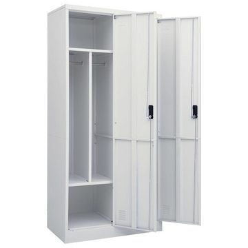 furnicato Kleiderschrank Hellgrau 80x50x180 cm Stahl