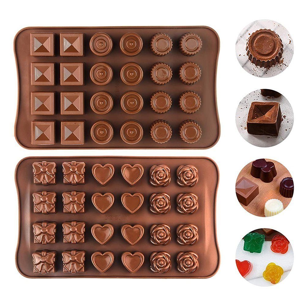 TUABUR Schokoladenform 2-teilige Silikon Schokolade Form, hohle Schokolade Form, (2-tlg)