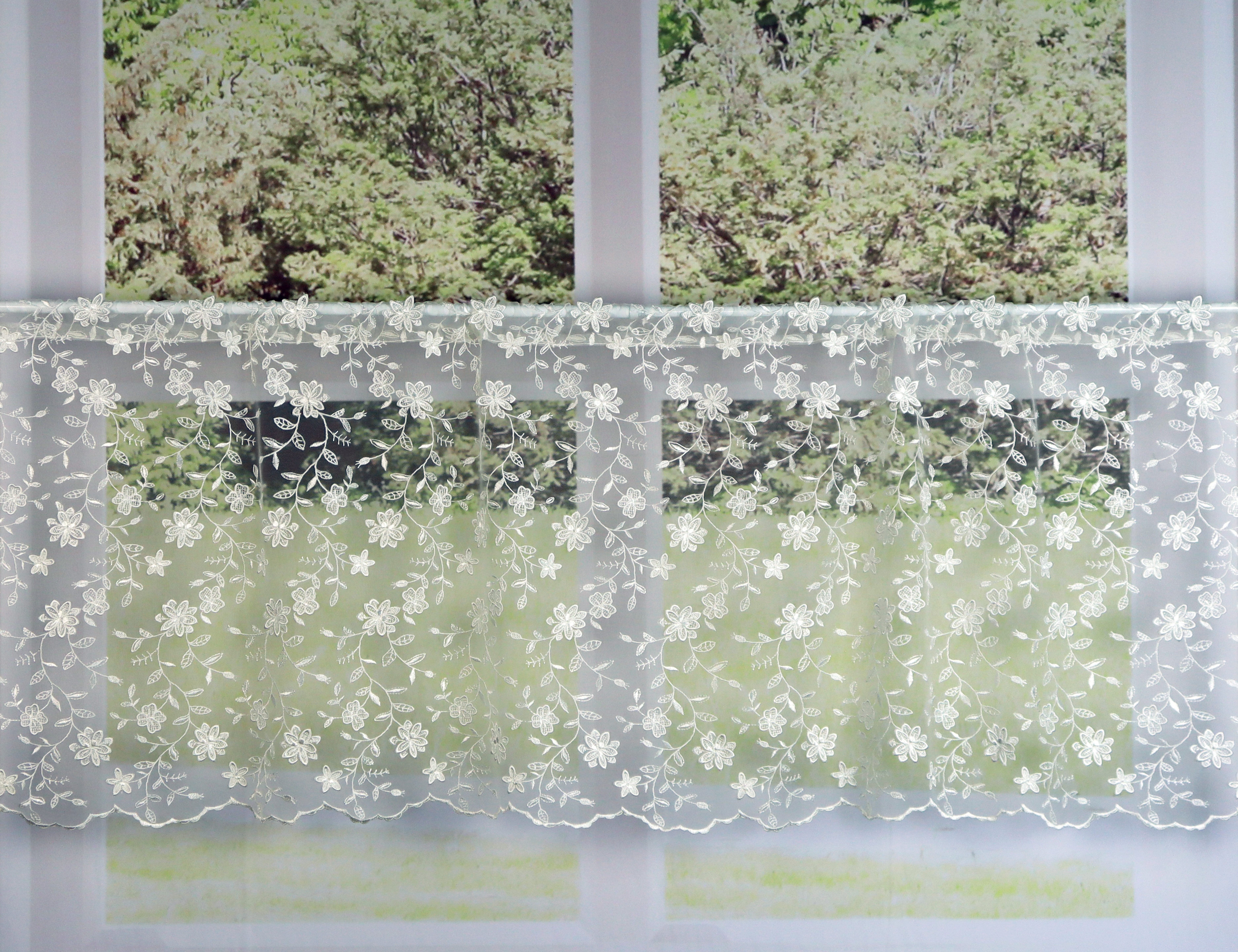 EXPERIENCE Scheibengardine Scheibengardine florentine Optik transparent mit Tunnelzug, Stangendurchzug, transparent