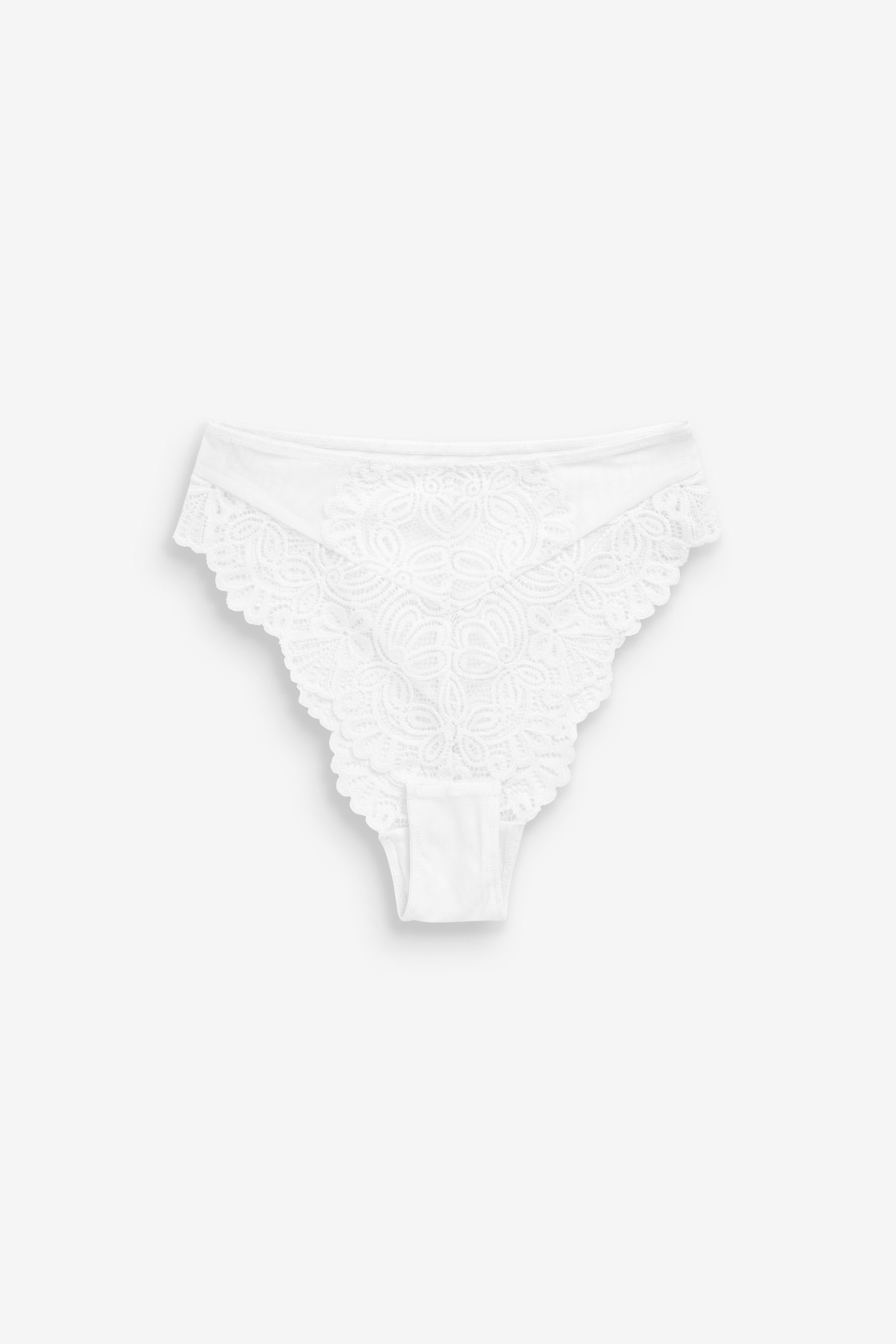 Slip Hochbund-Spitzenslip mit hohem Beinschnitt