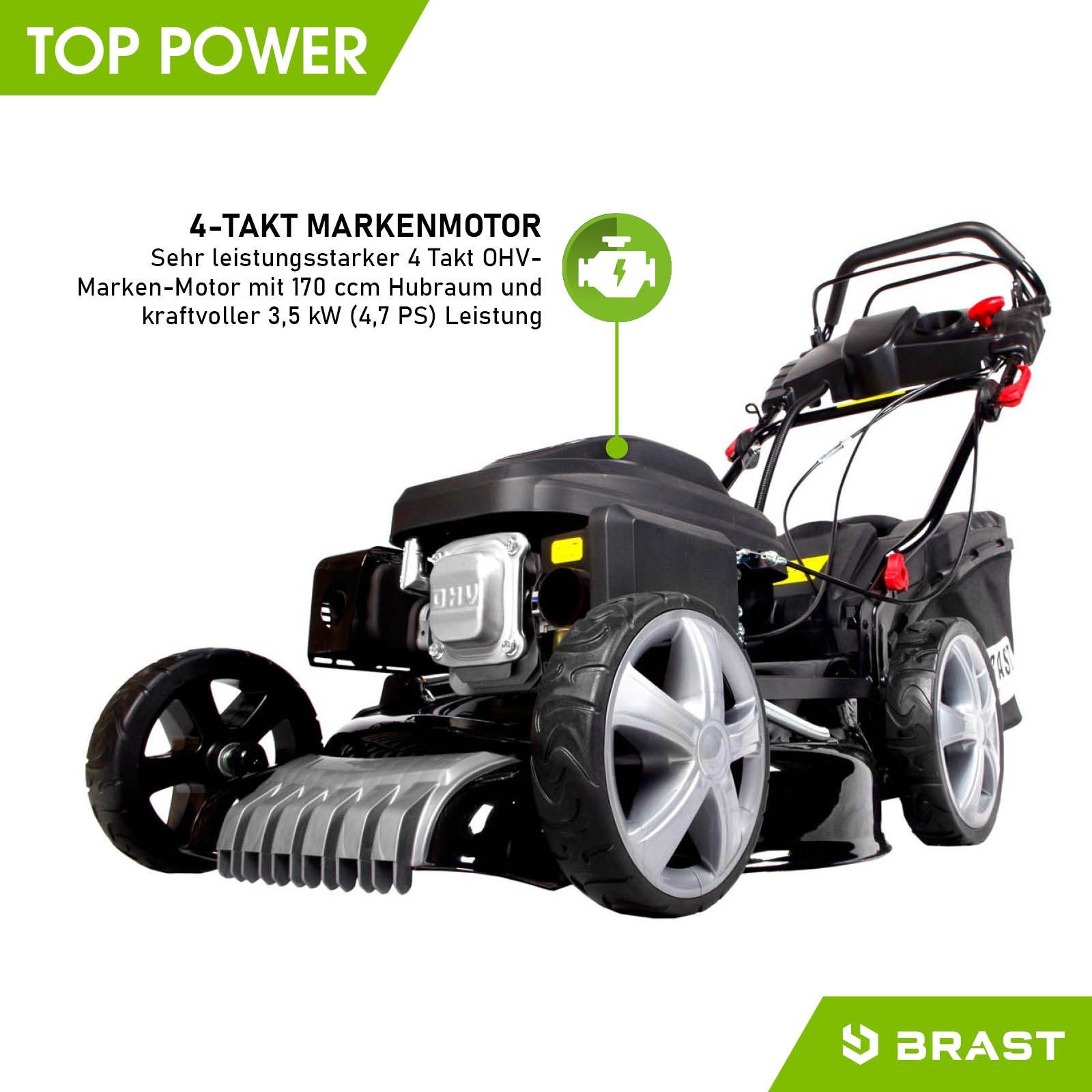 BRAST Benzinrasenmäher mit Antrieb 3,5kW(4,76PS) Elektrostart 4 Takt