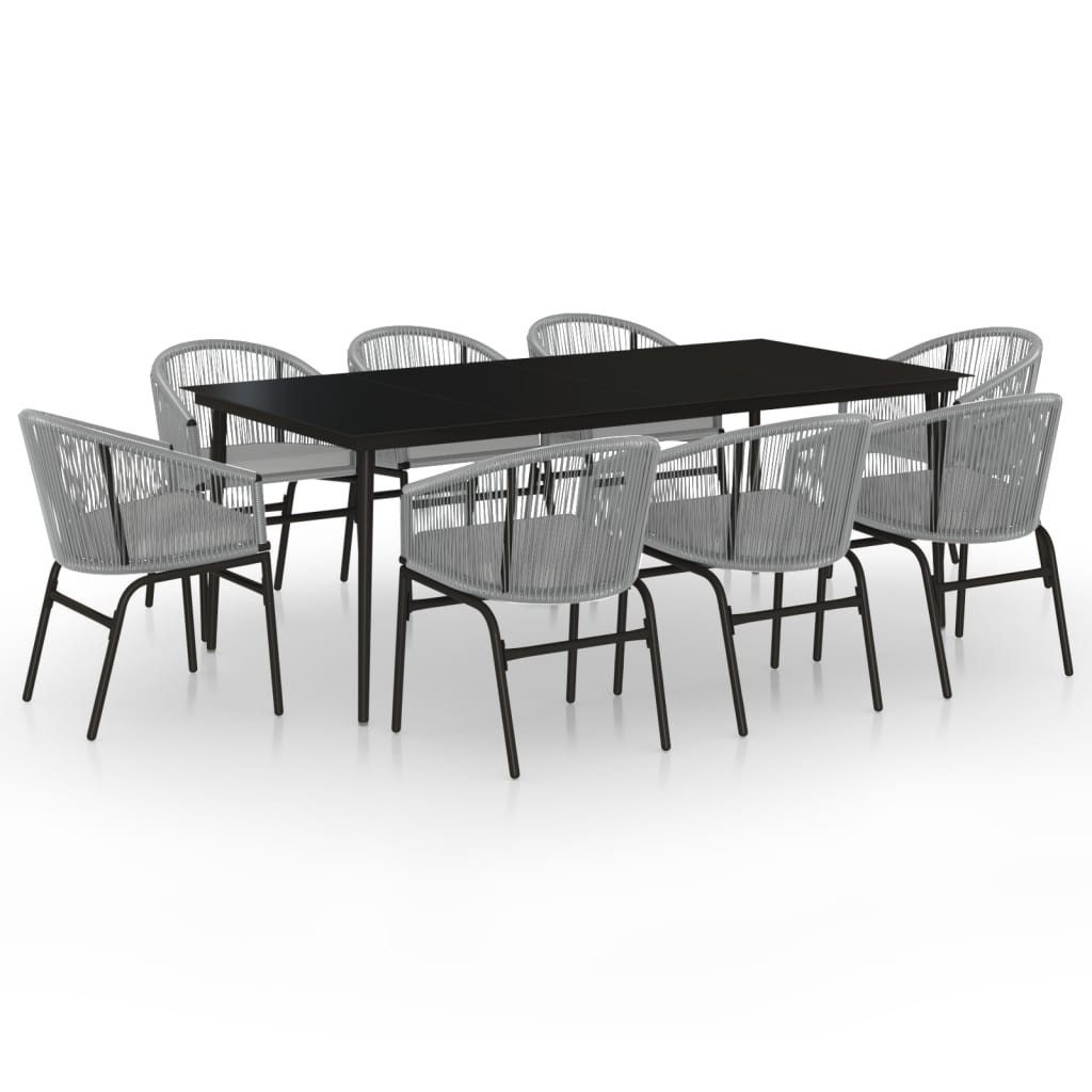 vidaXL Garten-Essgruppe 9-tlg. Garten-Essgruppe Grau, (8-tlg) günstig online kaufen
