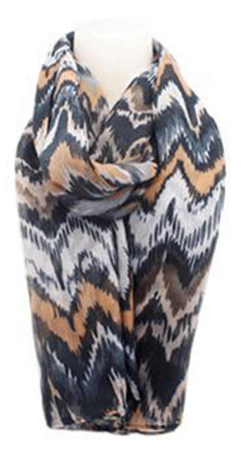 chic4home Schal Dreamy Flair, (1-St. 1-teilig), sommerlicher Damen Schal leicht beige-braun Farbpalette
